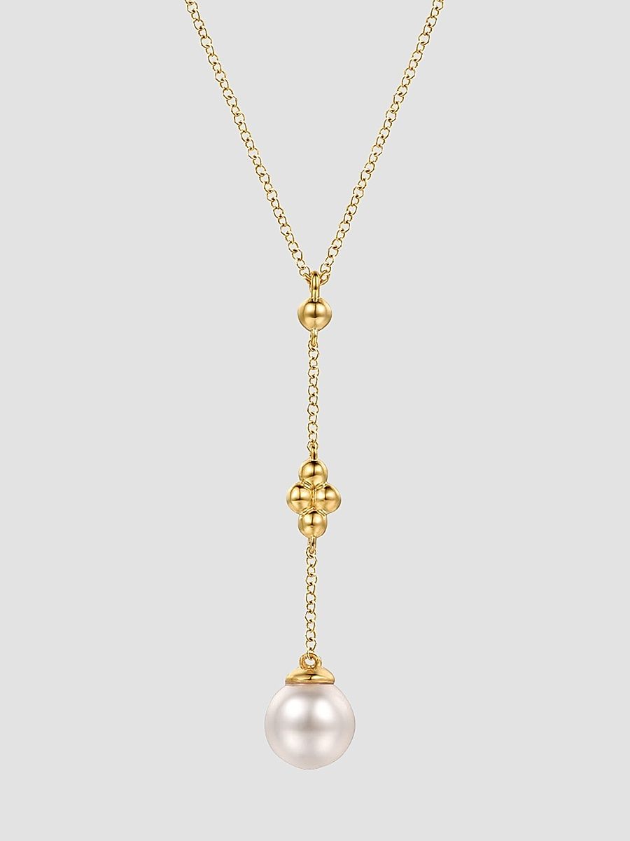 Gabriel & Co Women's Bujukan 14K Yellow Gold & Pearl Lariat Necklace - Yellow Gold