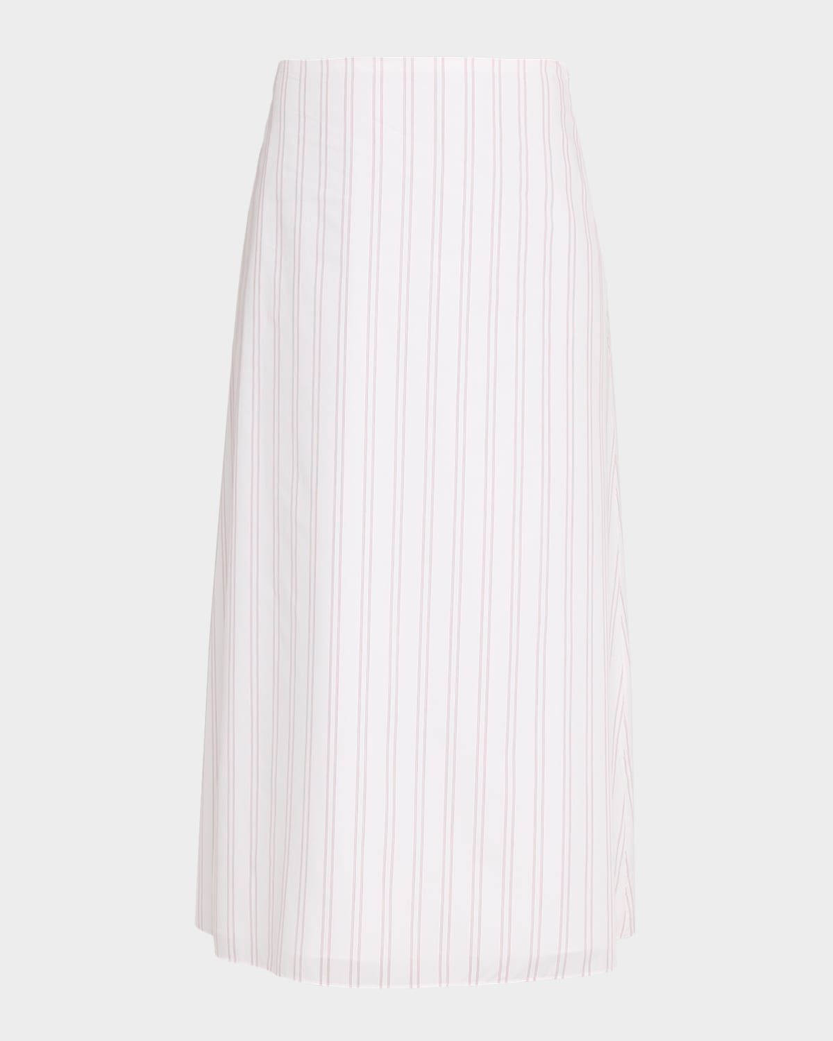 The A-Line Pinstriped Cotton Skirt