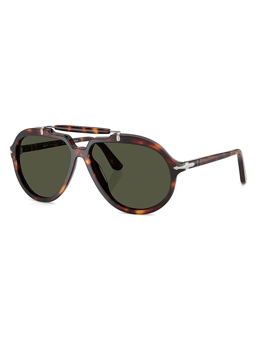Men's 57MM Square Sunglasses - Havana