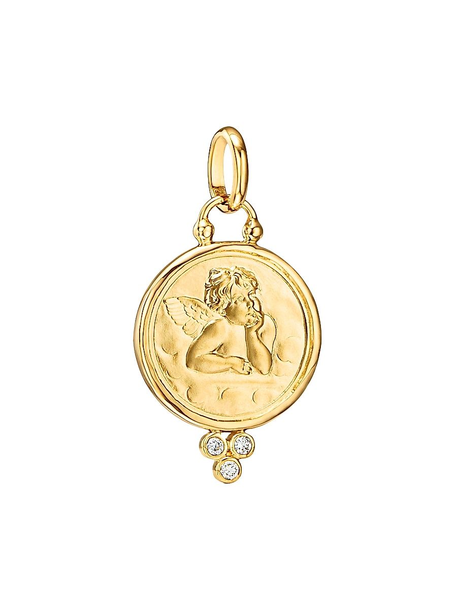 Women's Florence86 18K Yellow Gold & 0.08 TCW Diamond Angel Pendant - Yellow Gold