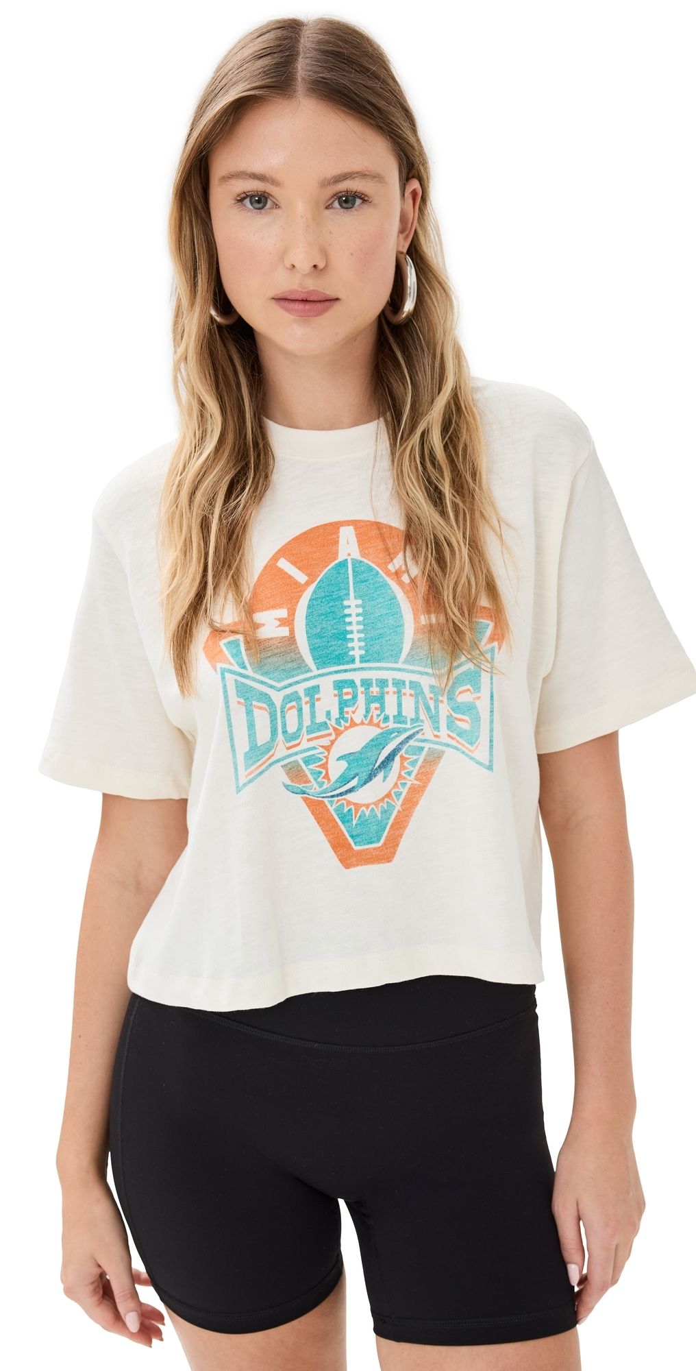 Junk Food Dolphins Crop Tee White XS