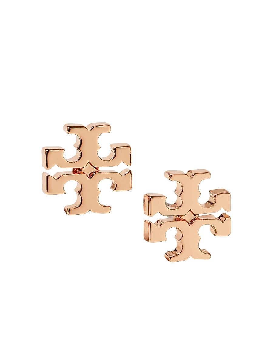 Rose Goldtone Logo Stud Earrings - Rose Gold