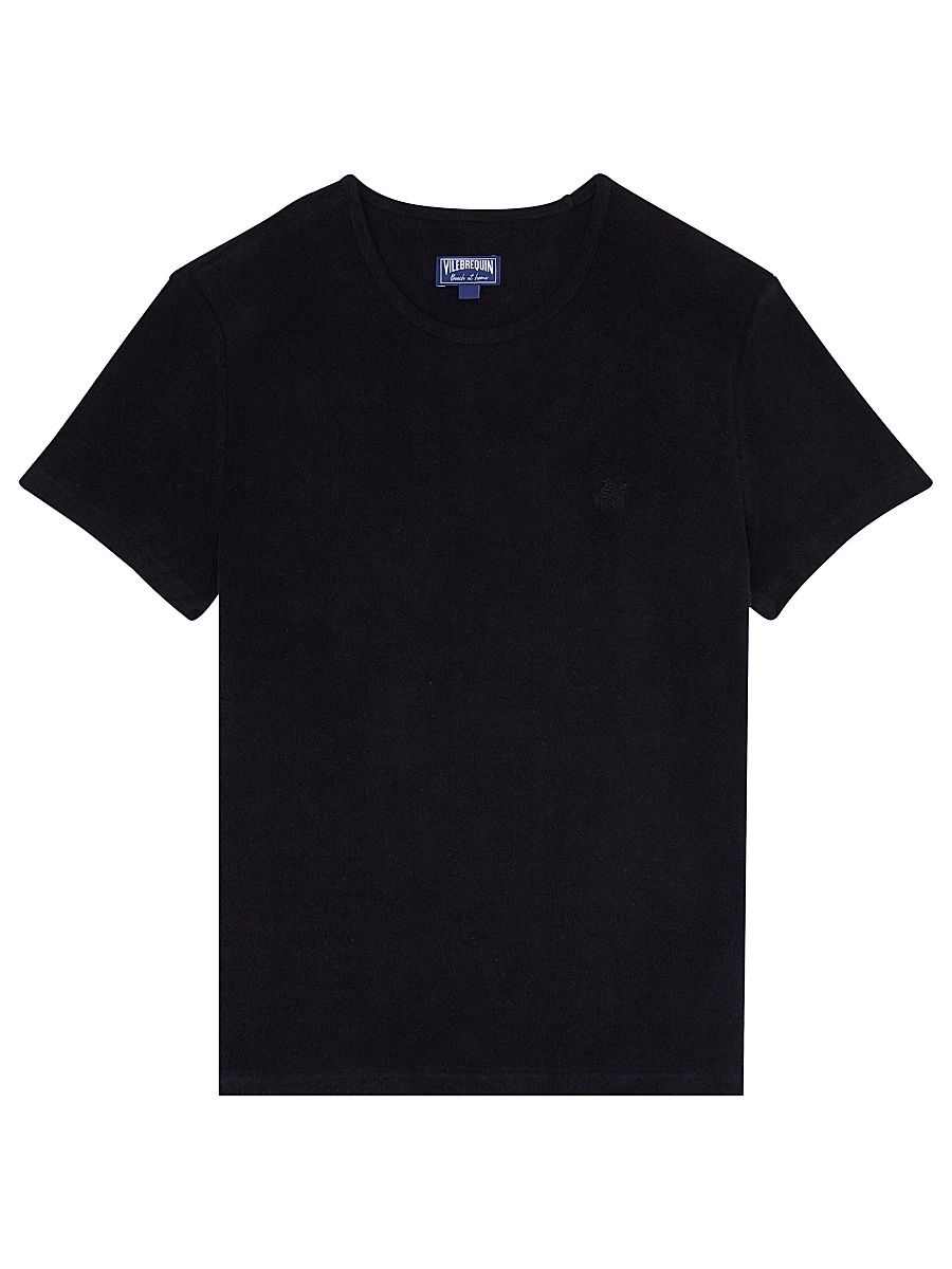 Men's Cotton-Blend Crewneck T-Shirt - Black - Size Large