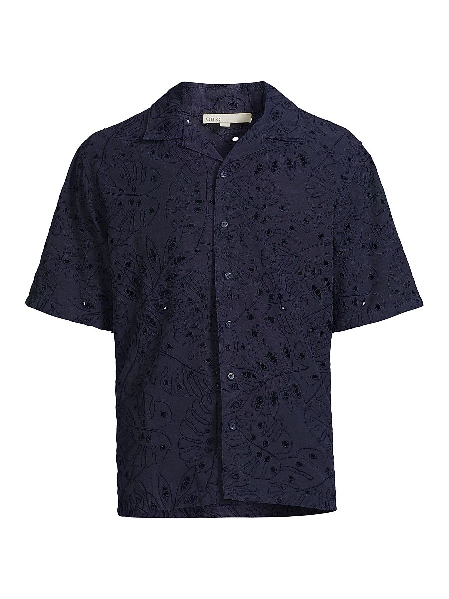 Men's Oversized Vacation Shirt - Deep Navy - Size Large