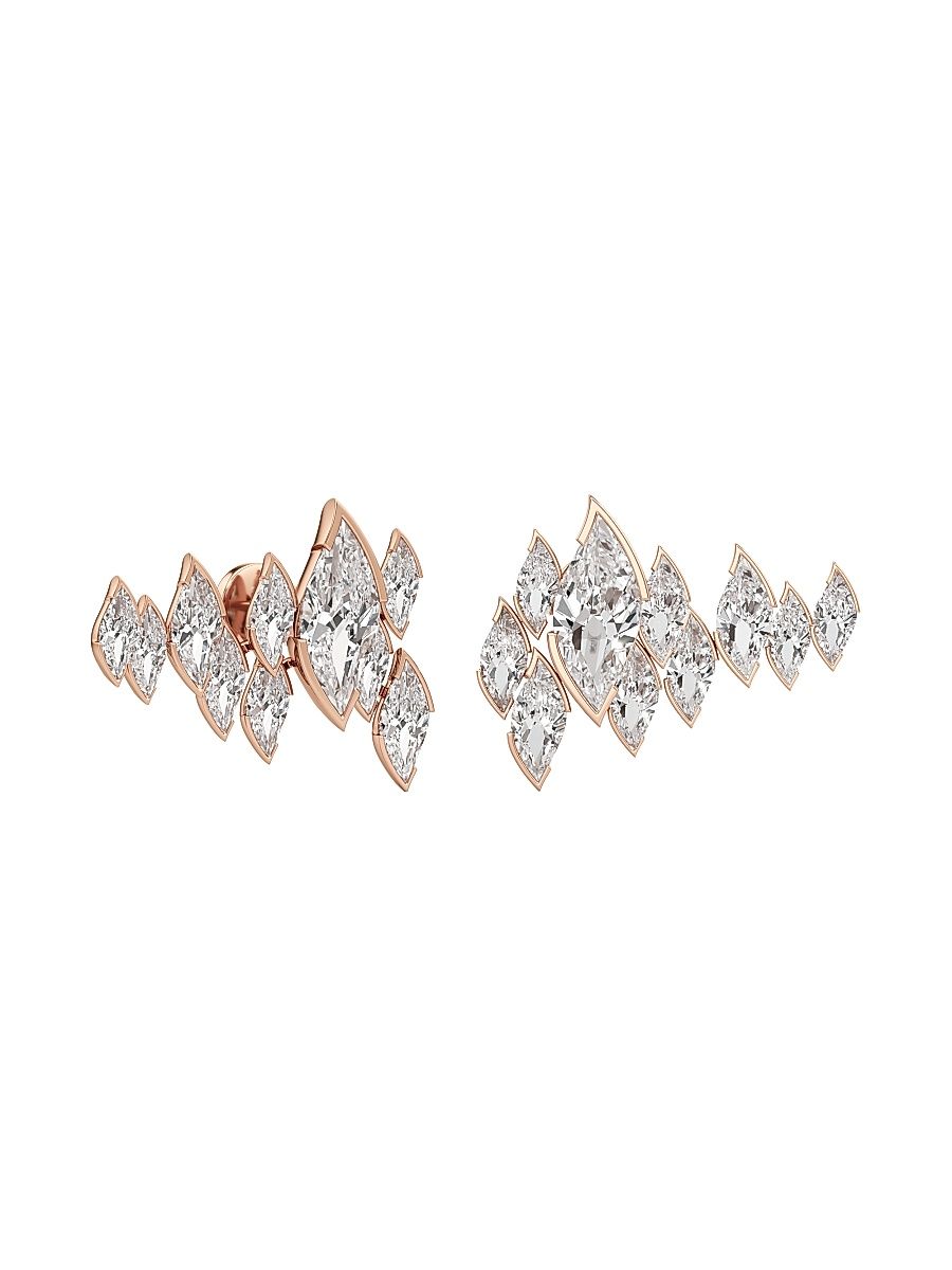 Women's Flame 18K Rose Gold & 4.73 TCW Lab-Grown Diamond Stud Earrings - Rose Gold