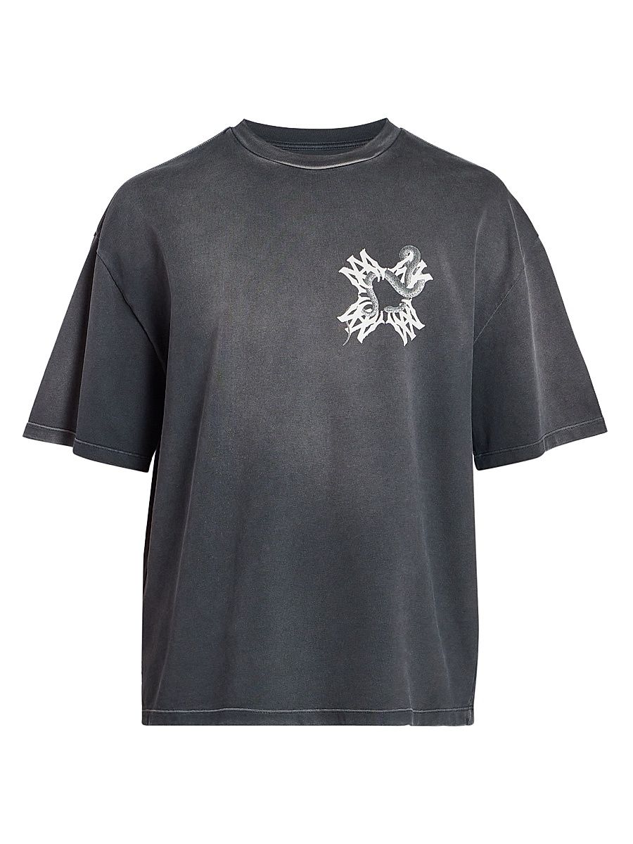 Men's MA Quad Snake Logo Oversized T-Shirt - Black - Size Small