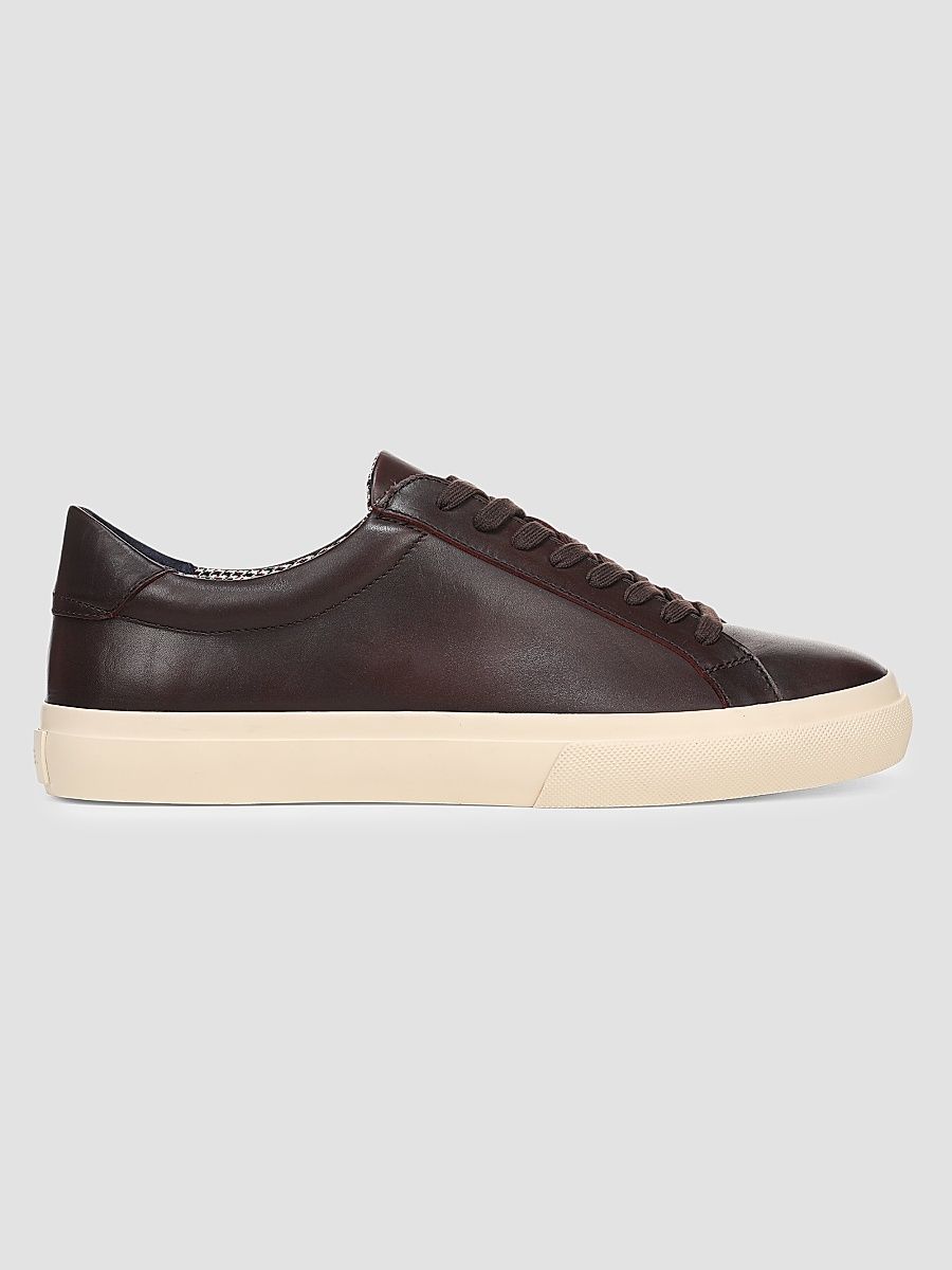 Men's Fulton Leather Low-Top Sneakers - Chili Brown - Size 9.5