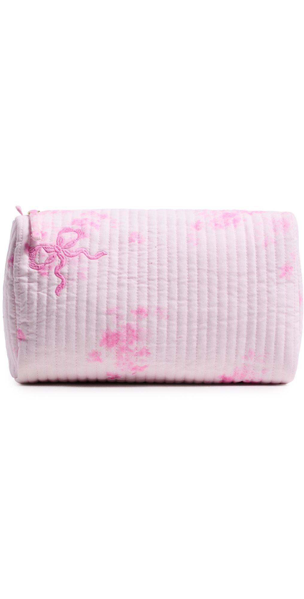 LoveShackFancy Octavia Quilted Bow Print Pouch BLUSHING BLONDE One Size