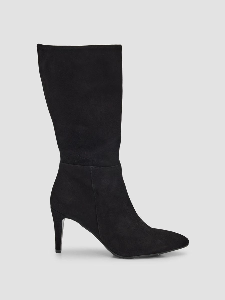 Aquatalia Women's Patti 75MM Suede Booties - Black Suede - Size 12