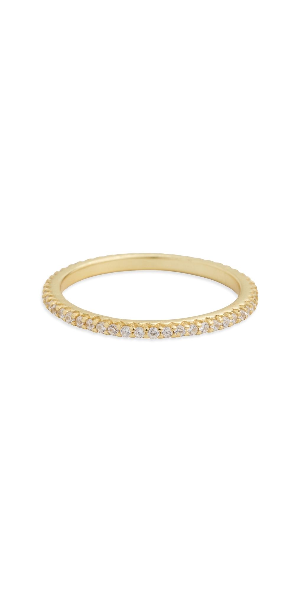 SHASHI Micro Teeny Tiny Tennis Ring Gold 7