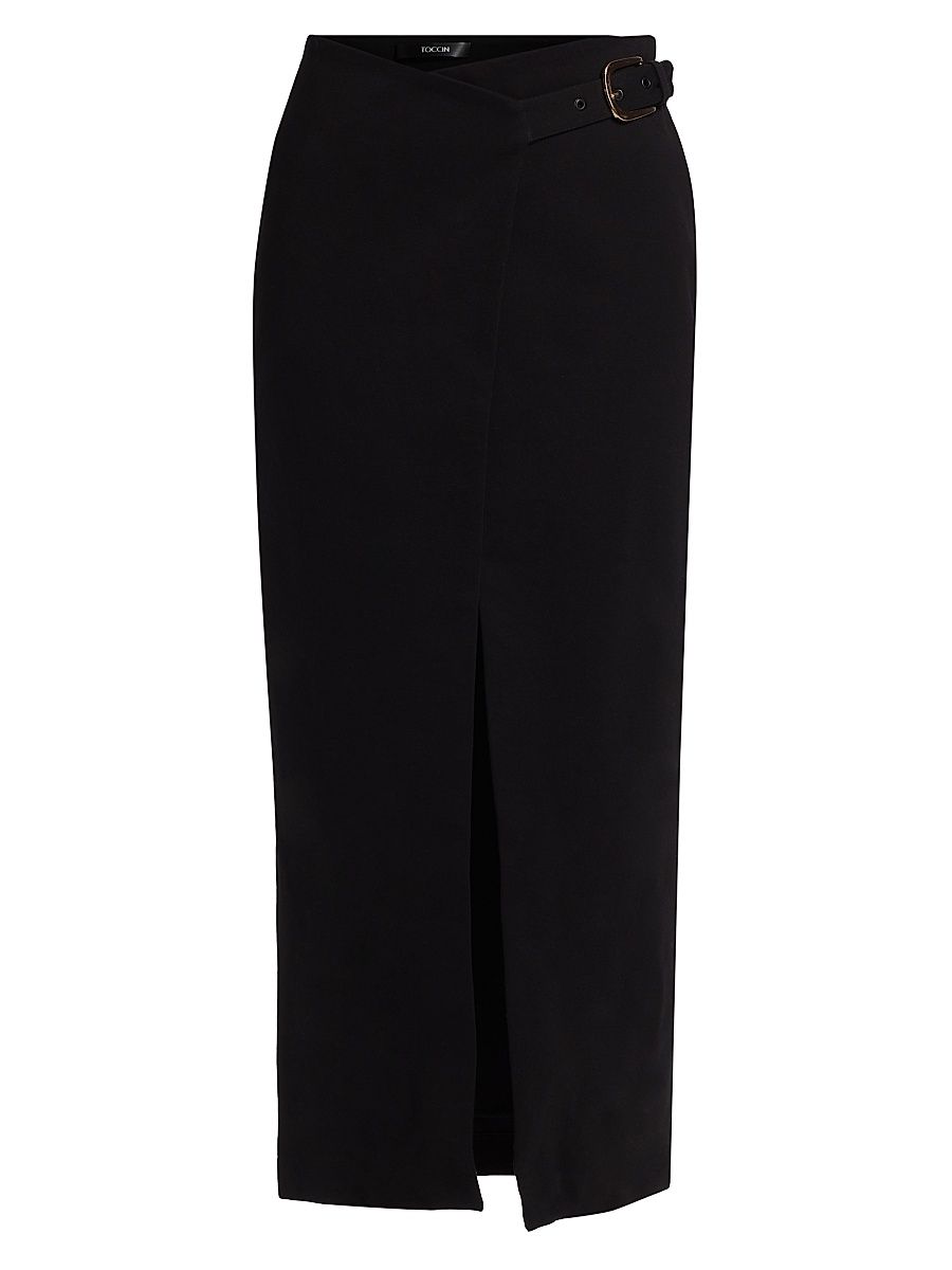 Women's Casey Belted Wrap Skirt - Jet - Size 14