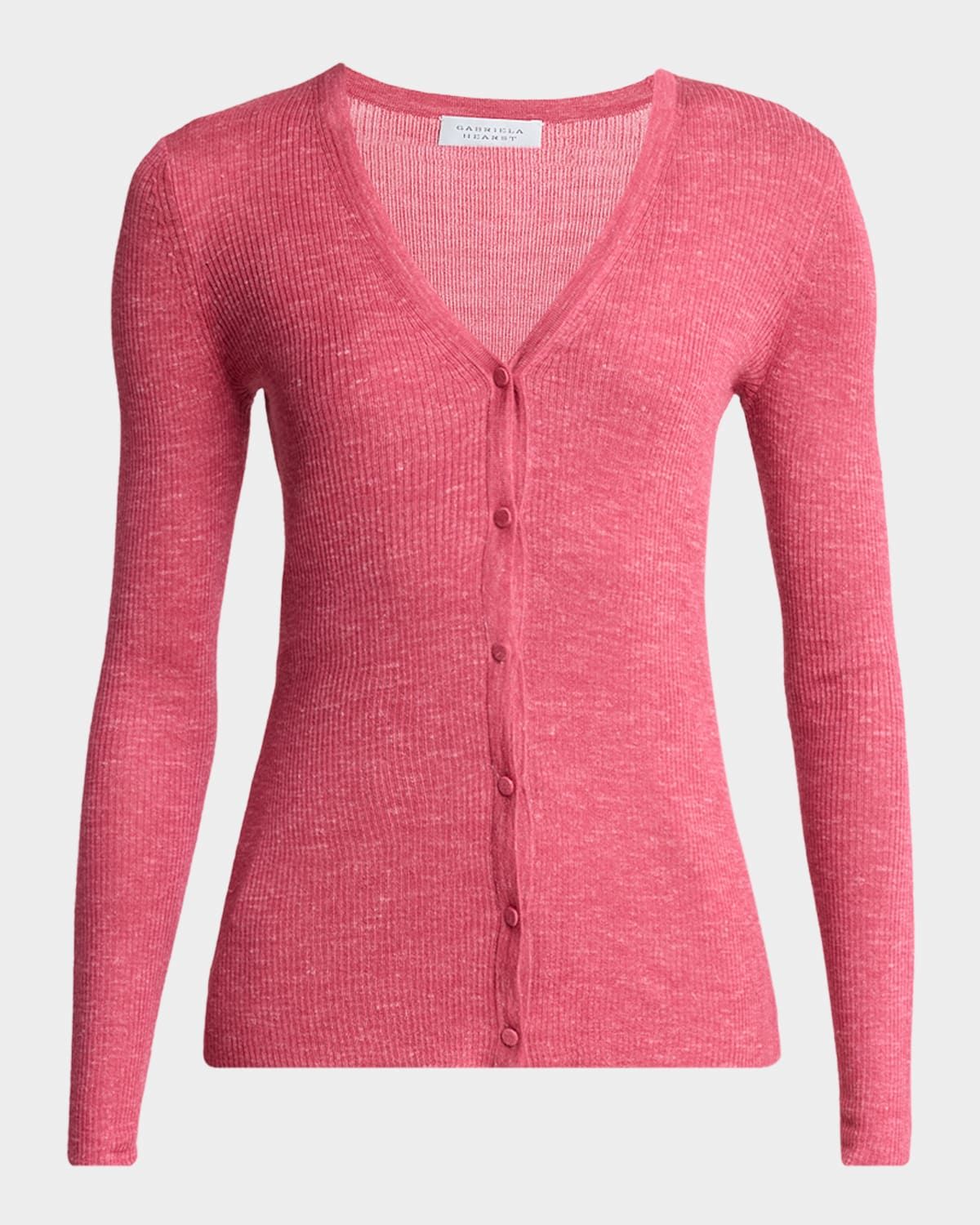 Aiste Cashmere Rib V-Neck Cardigan