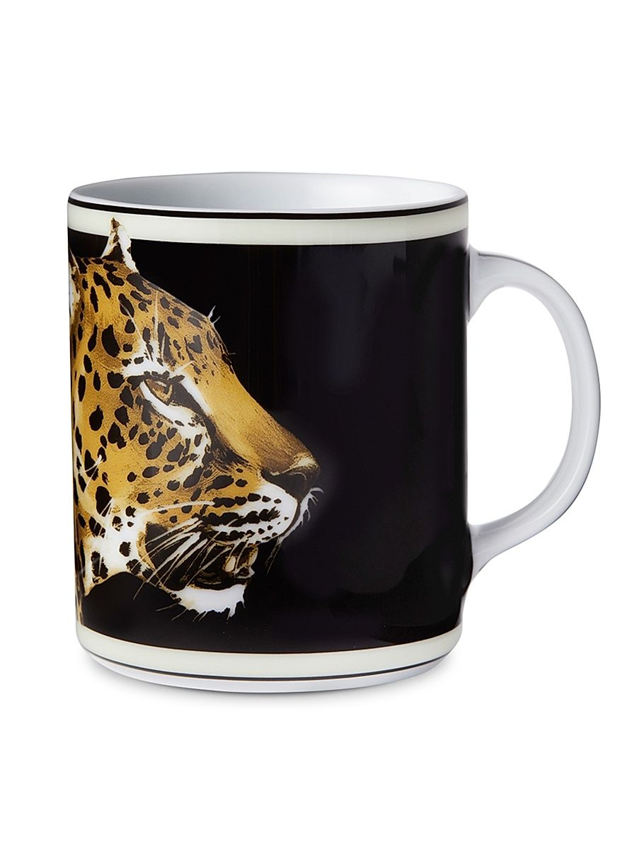 Leonardo Leopard Porcelain Mug - Black
