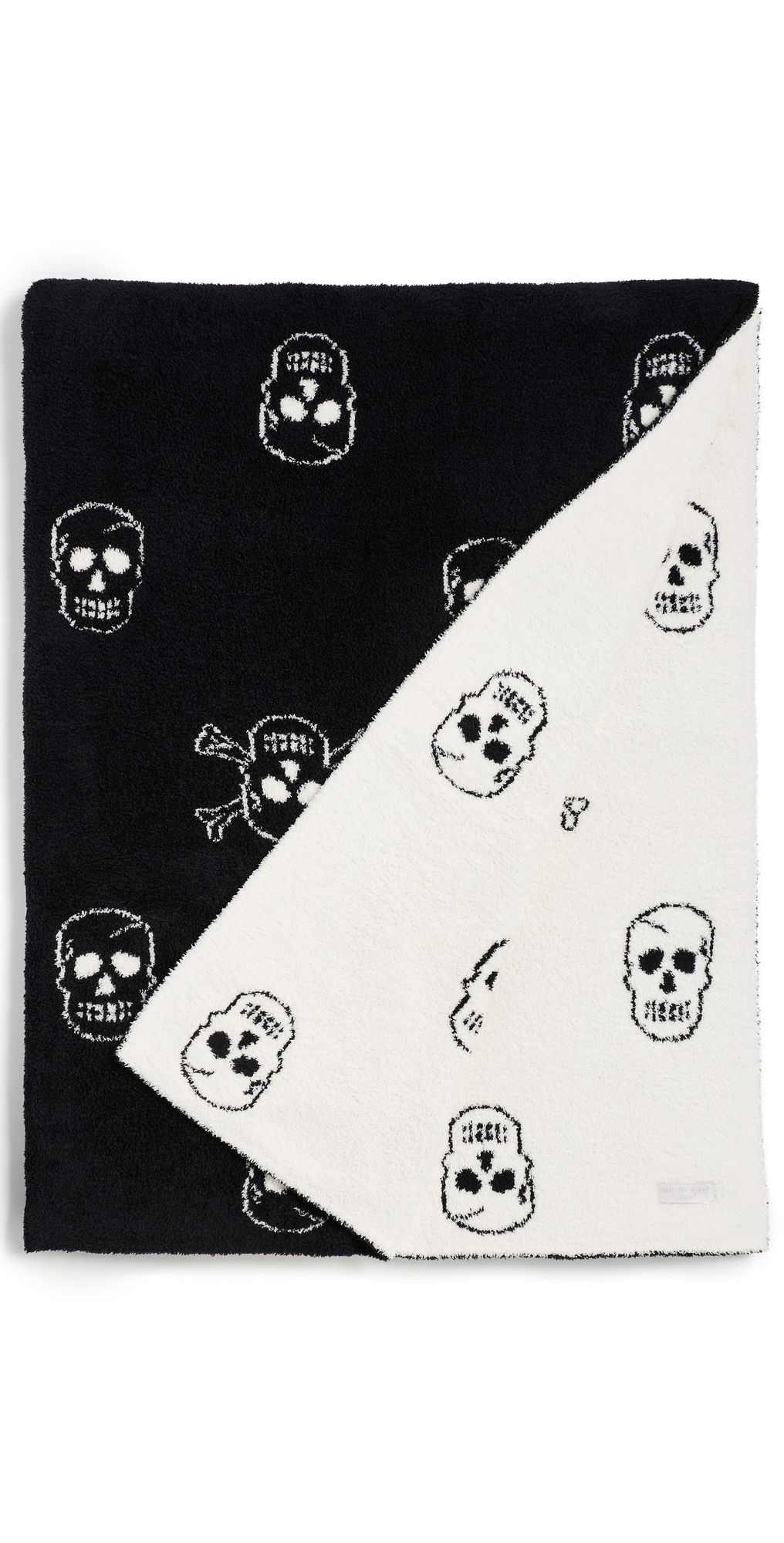 Barefoot Dreams CozyChic Skull Throw Blanket Black/Cream One Size
