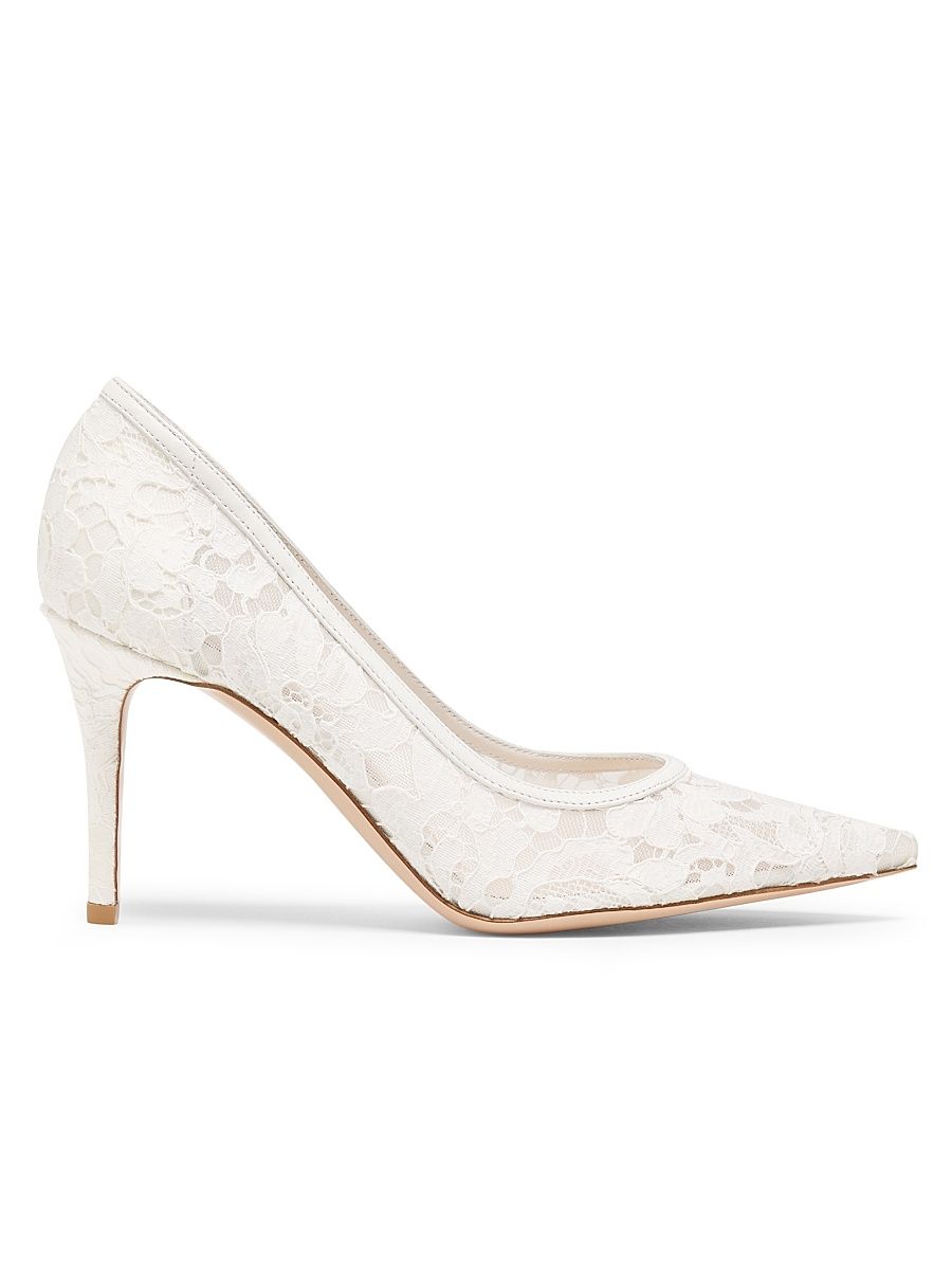 Women's Claudia 85MM Lace Pumps - White - Size 11