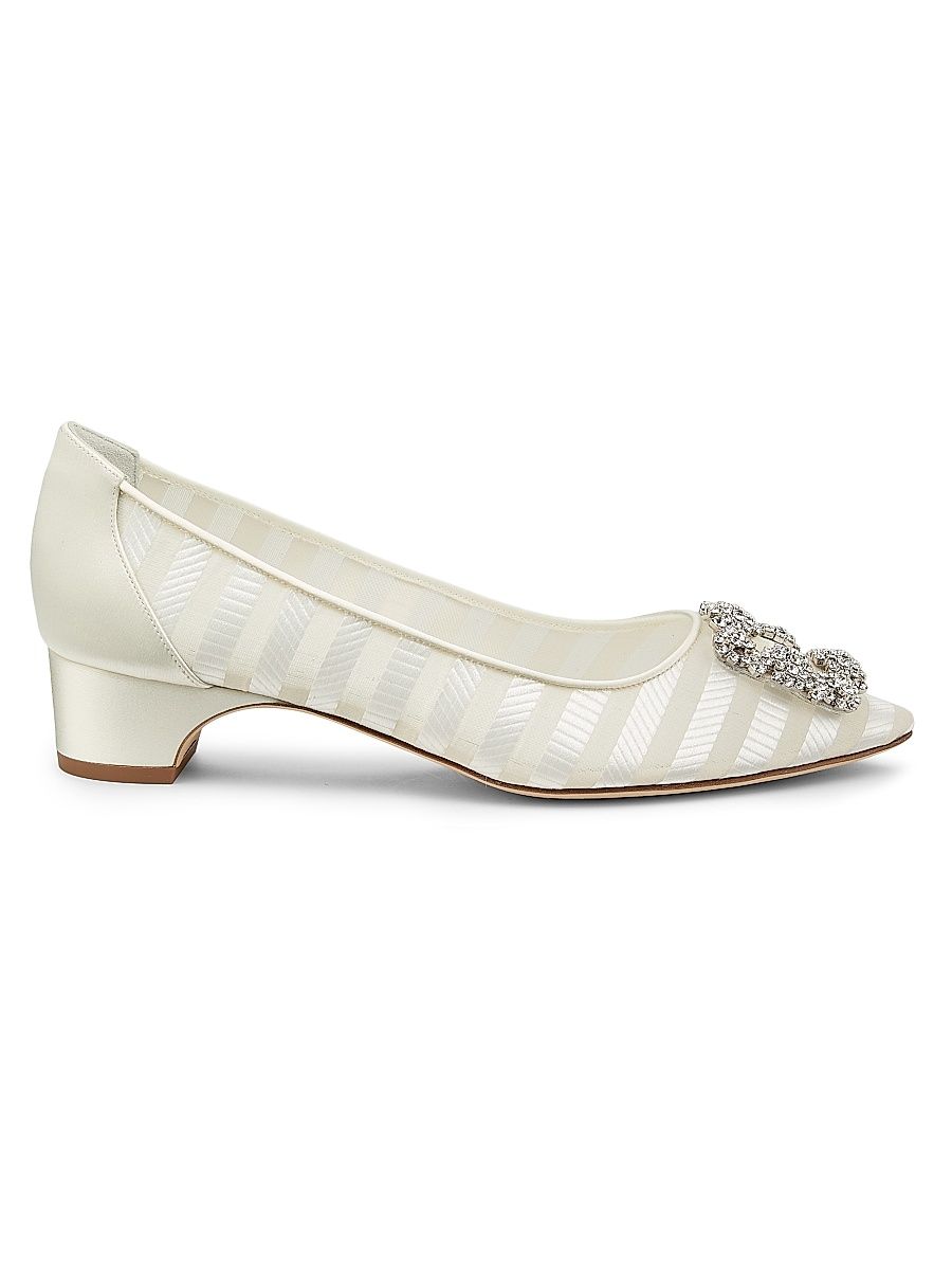 Women's Hangisila Jewel Buckle Pumps - Grey White - Size 10