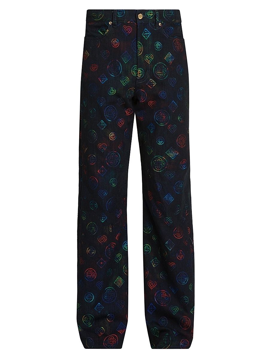 Men's Heatmap Logo Mid-Rise Straight-Leg Jeans - Heat Map - Size 34