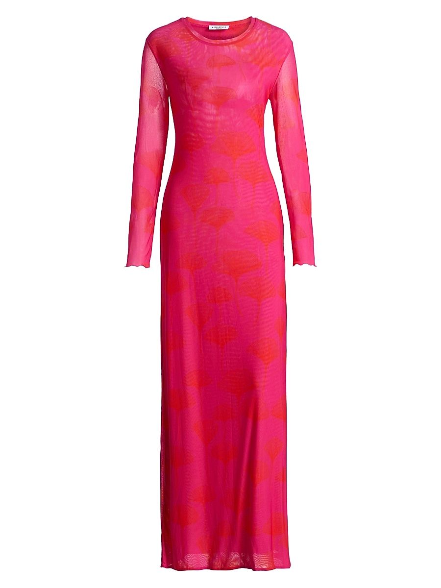 Women's Scarlet Side-Slit Maxi Dress - Fuchia Frenzy - Size Small