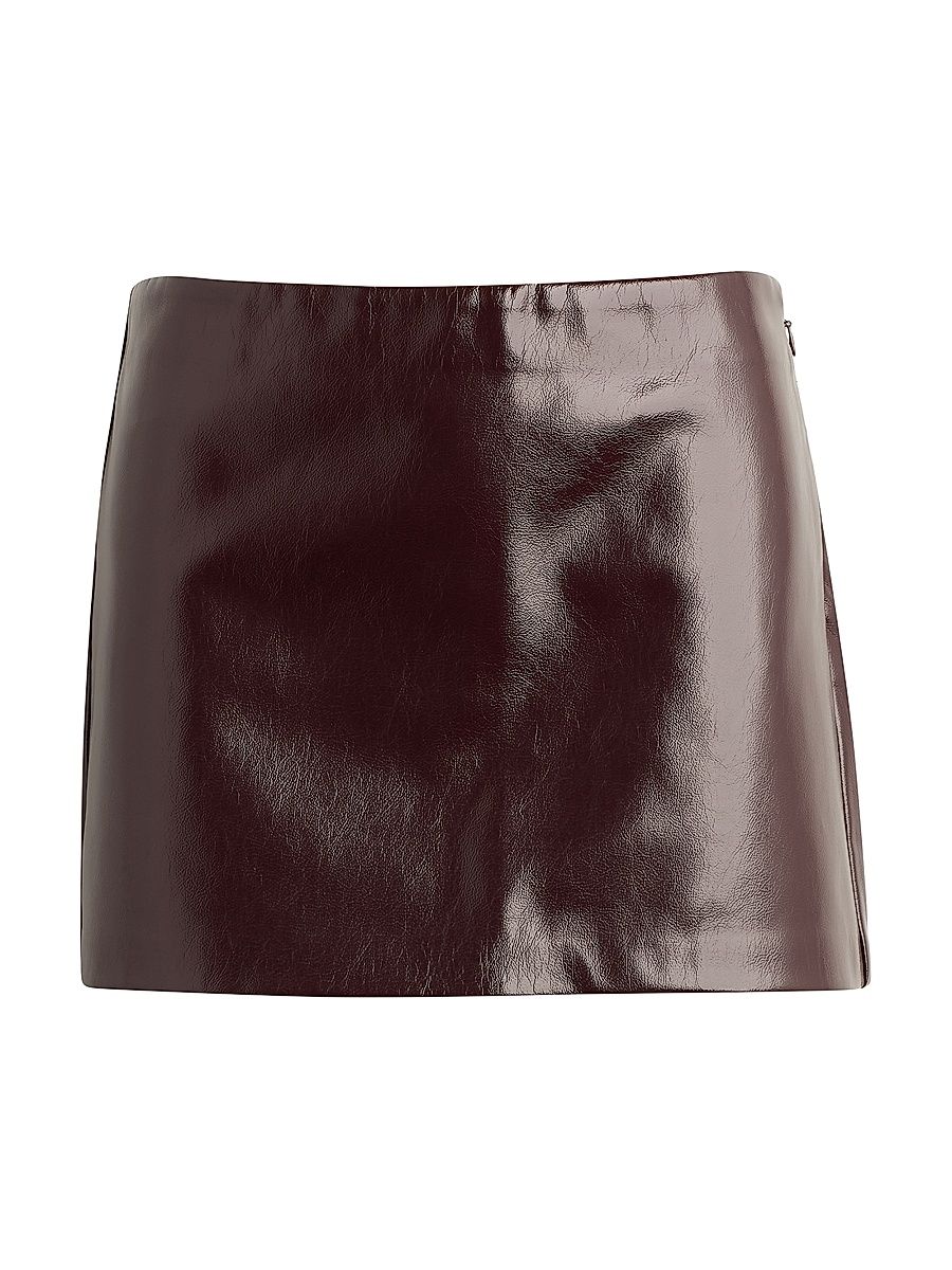 Women's The Faux Patent Leather Miniskirt - Bordeaux - Size 6