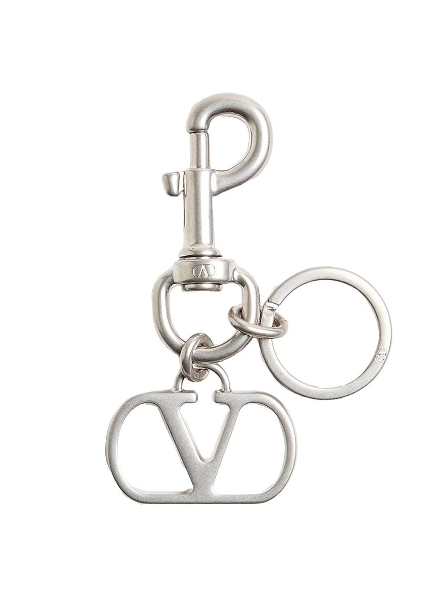 Women's VLogo Signature Metal Bag Charm with Key Ring - Palladium