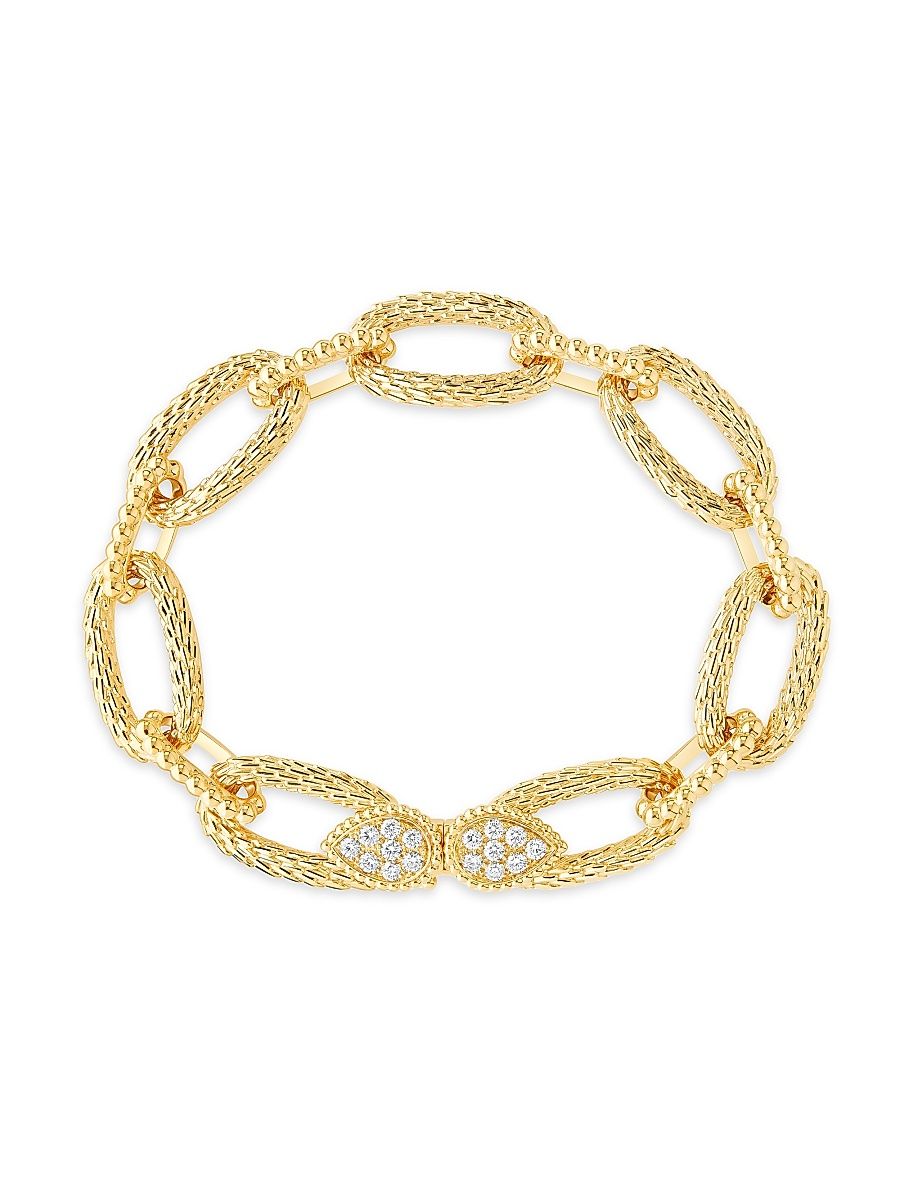 Women's Serpent Bohème 18K Yellow Gold & 0.64 TCW Diamond Oval-Link Chain Bracelet - Yellow Gold
