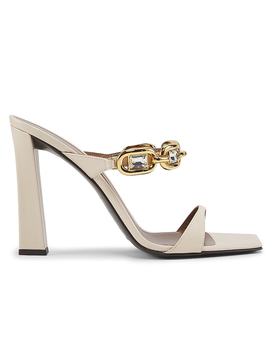 Women's Muse Insomnia 105MM Swarovski-Crystal Leather Sandals - Ivory - Size 11.5