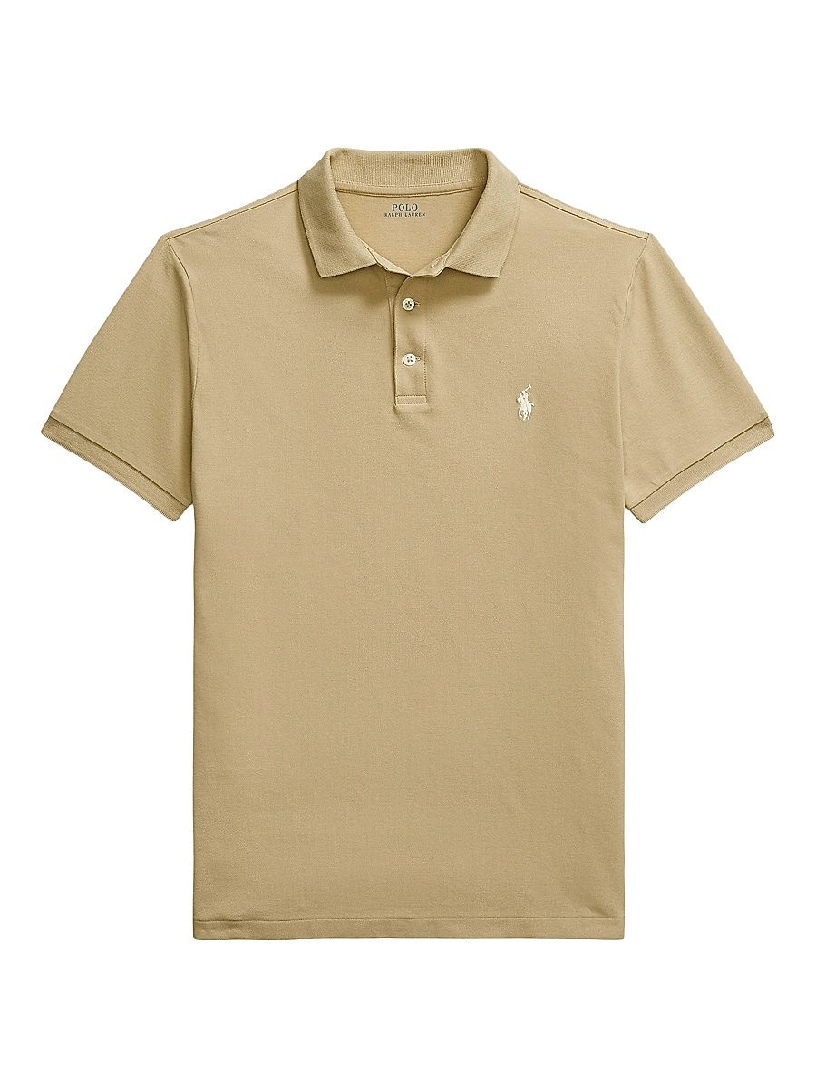Men's Custom-Slim-Fit Stretch Mesh Polo Shirt - Classic Khaki - Size XXL