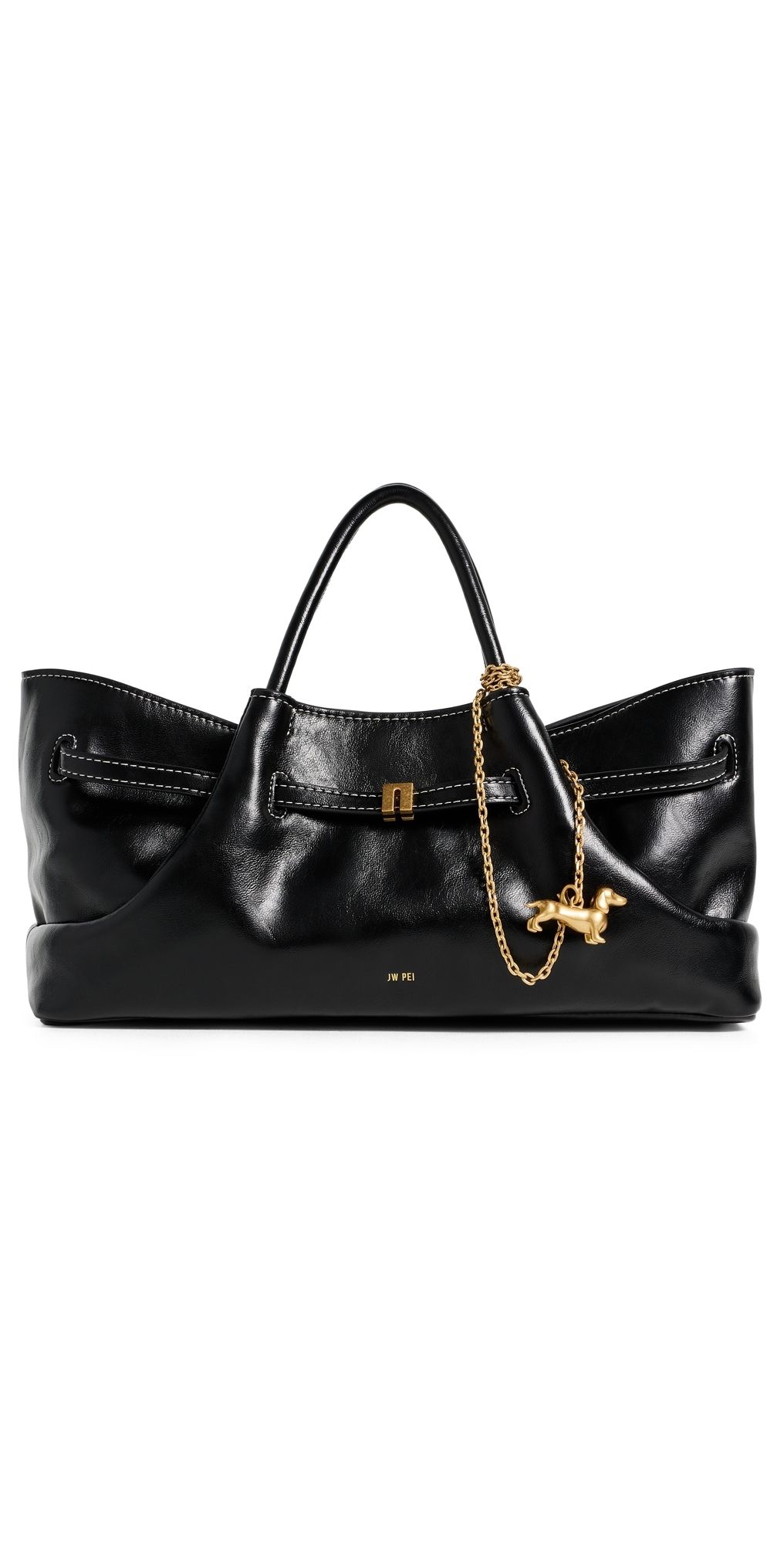 JW PEI Maeve Dachshund Metal Charm Tote Bag Black One Size