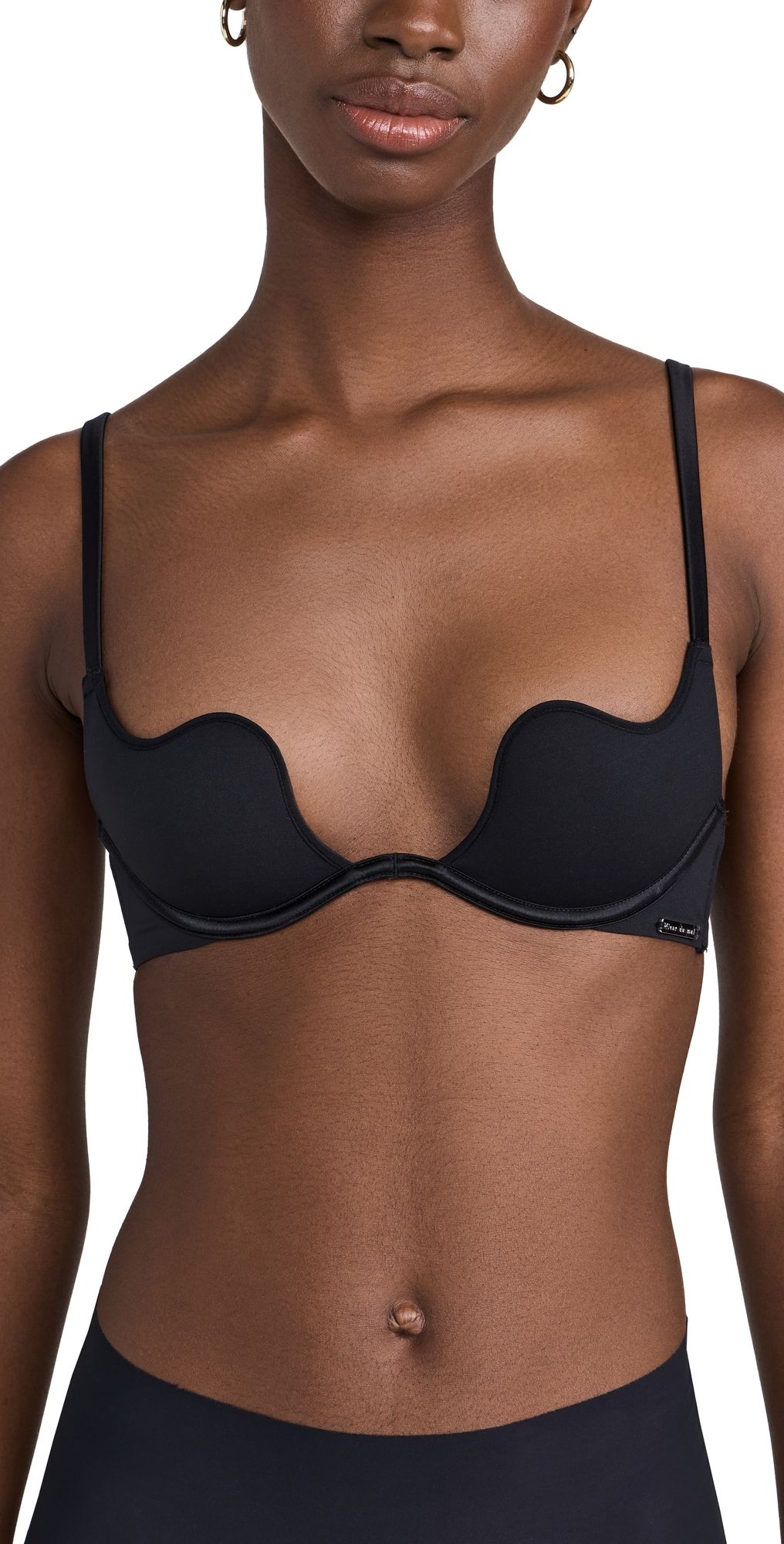 Fleur du Mal Le Stretch Micro U-Plunge Bra Black 32D