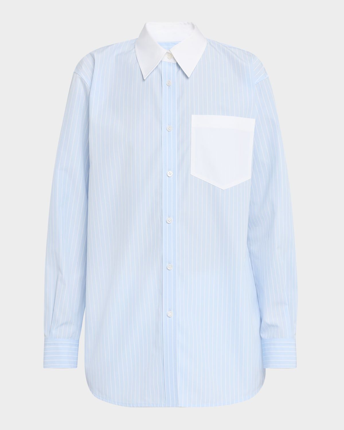 Oversized Striped Cotton Boyfriend Shirt