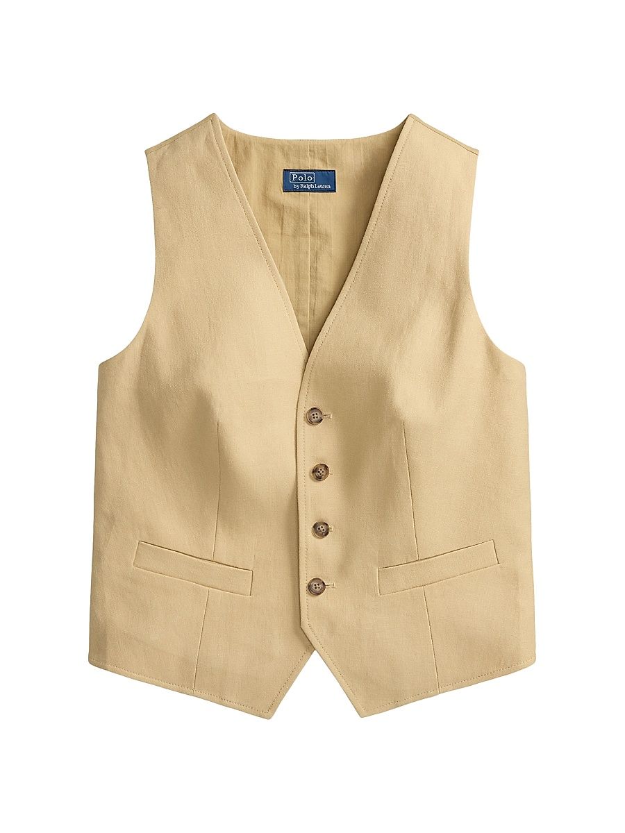 Women's Blava Solid Cotton-Blend Vest - Dune Tan - Size 8