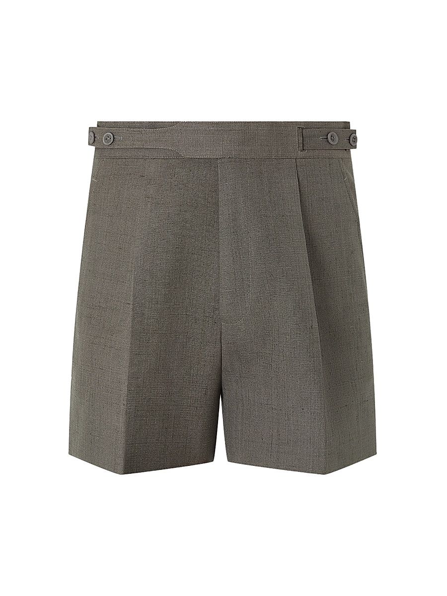 Men's Silk Shorts - Dark Taupe - Size 36