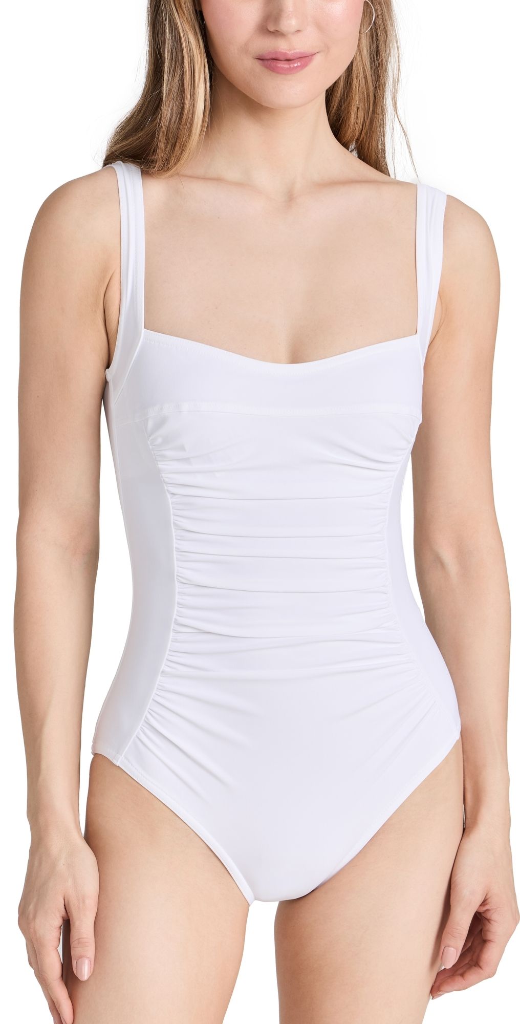 Karla Colletto Basics Square Neck Underwire One Piece White 14