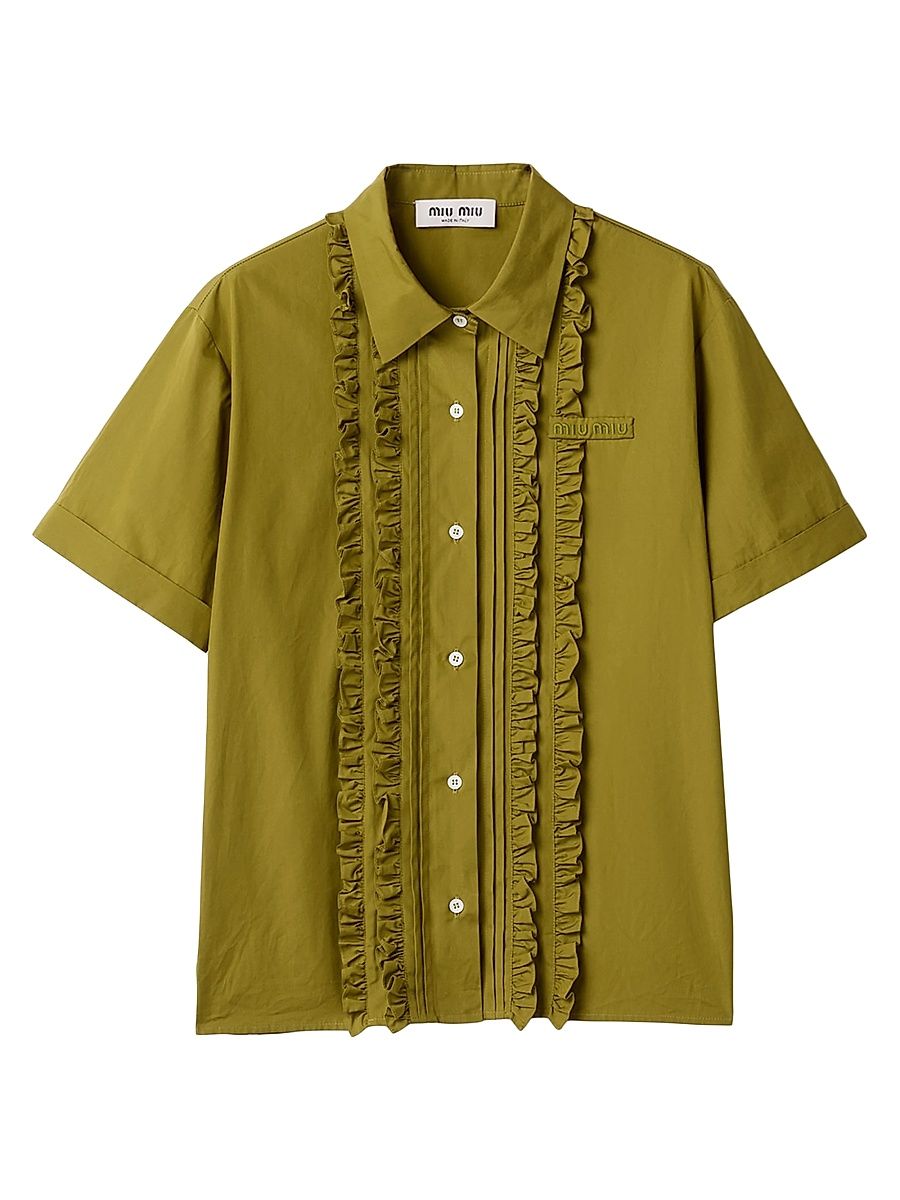 Women's Poplin Shirt - Green - Size 8
