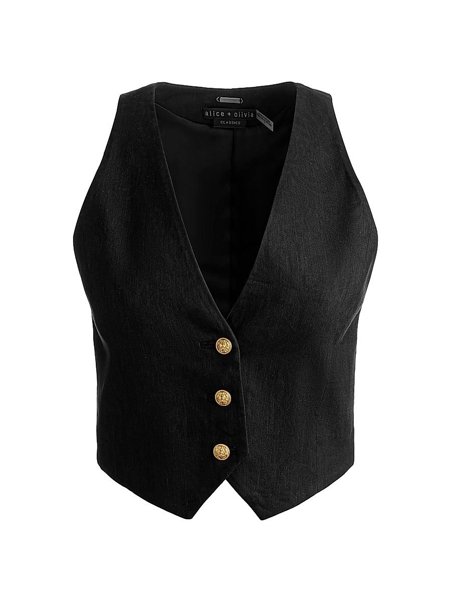 Women's Donna Crop Vest - Black - Size 12