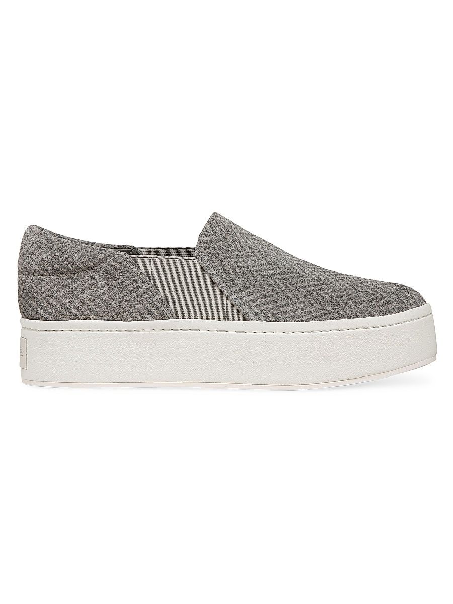 Women's Warren Printed Suede Slip-On Sneakers - Fog Grey - Size 9.5