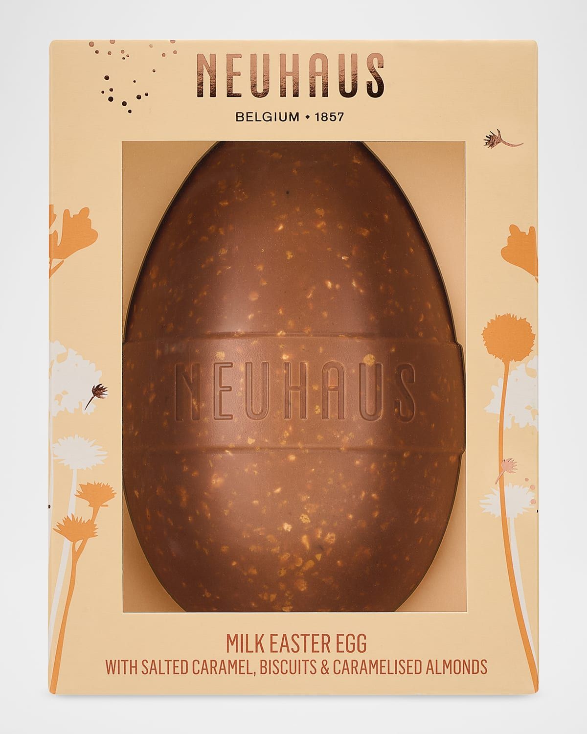 Gourmand Milk Chocolate Easter Egg with Salted Caramel, Biscuits, & Almonds