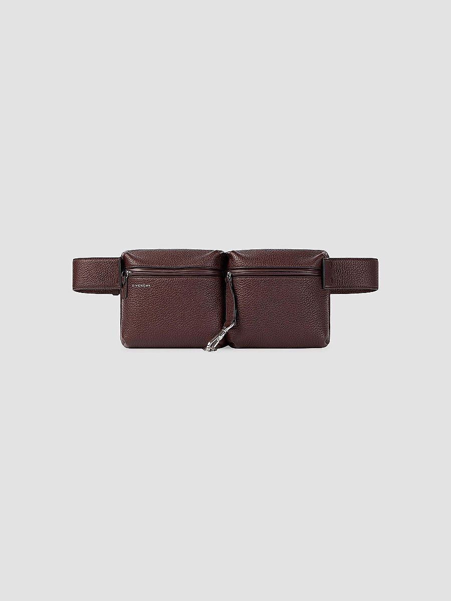 Givenchy Men's Fold Belt Bag in Grained Leather - Ebony Brown
