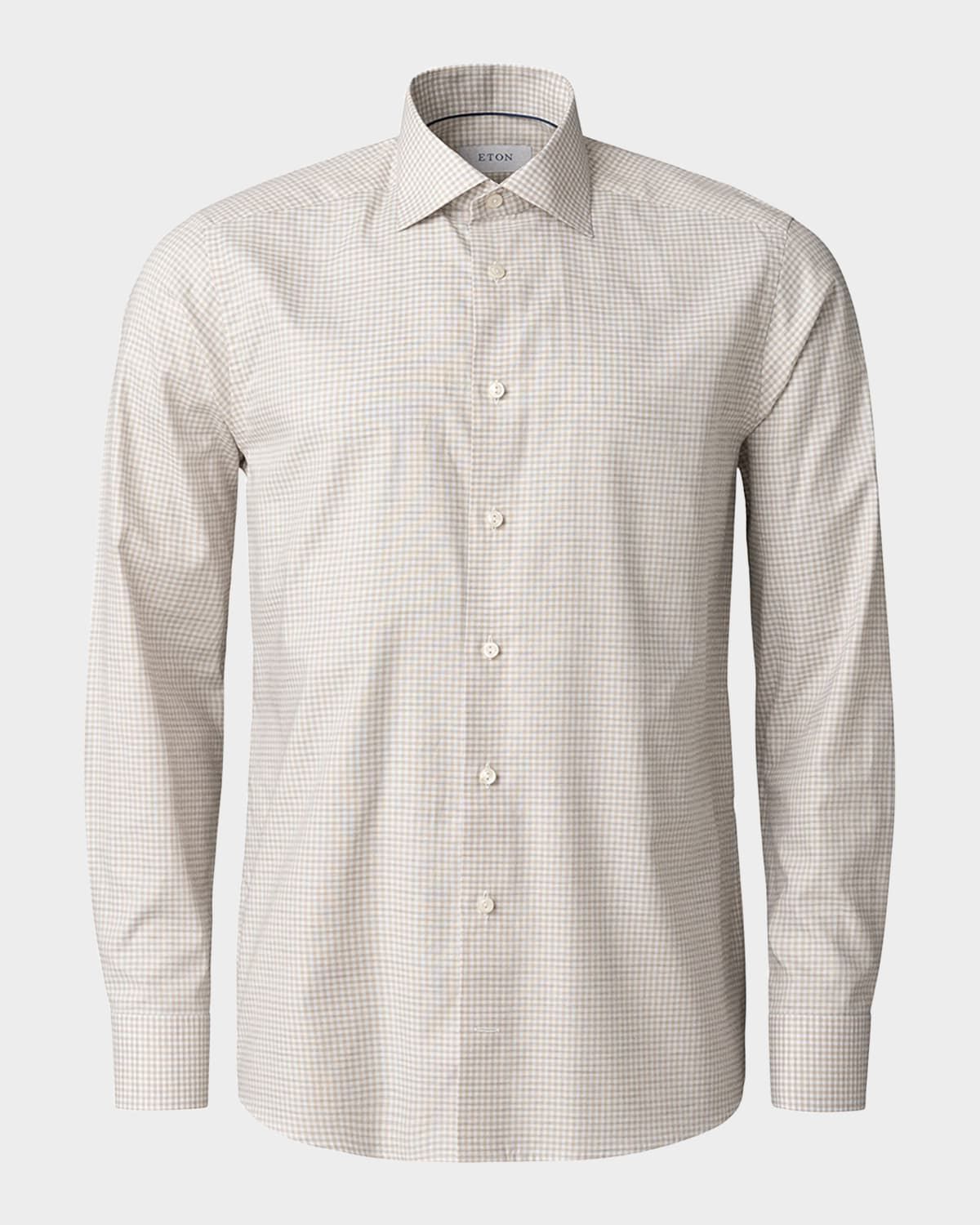 Men & apos;s Contemporary Fit Grid Check Sport Shirt