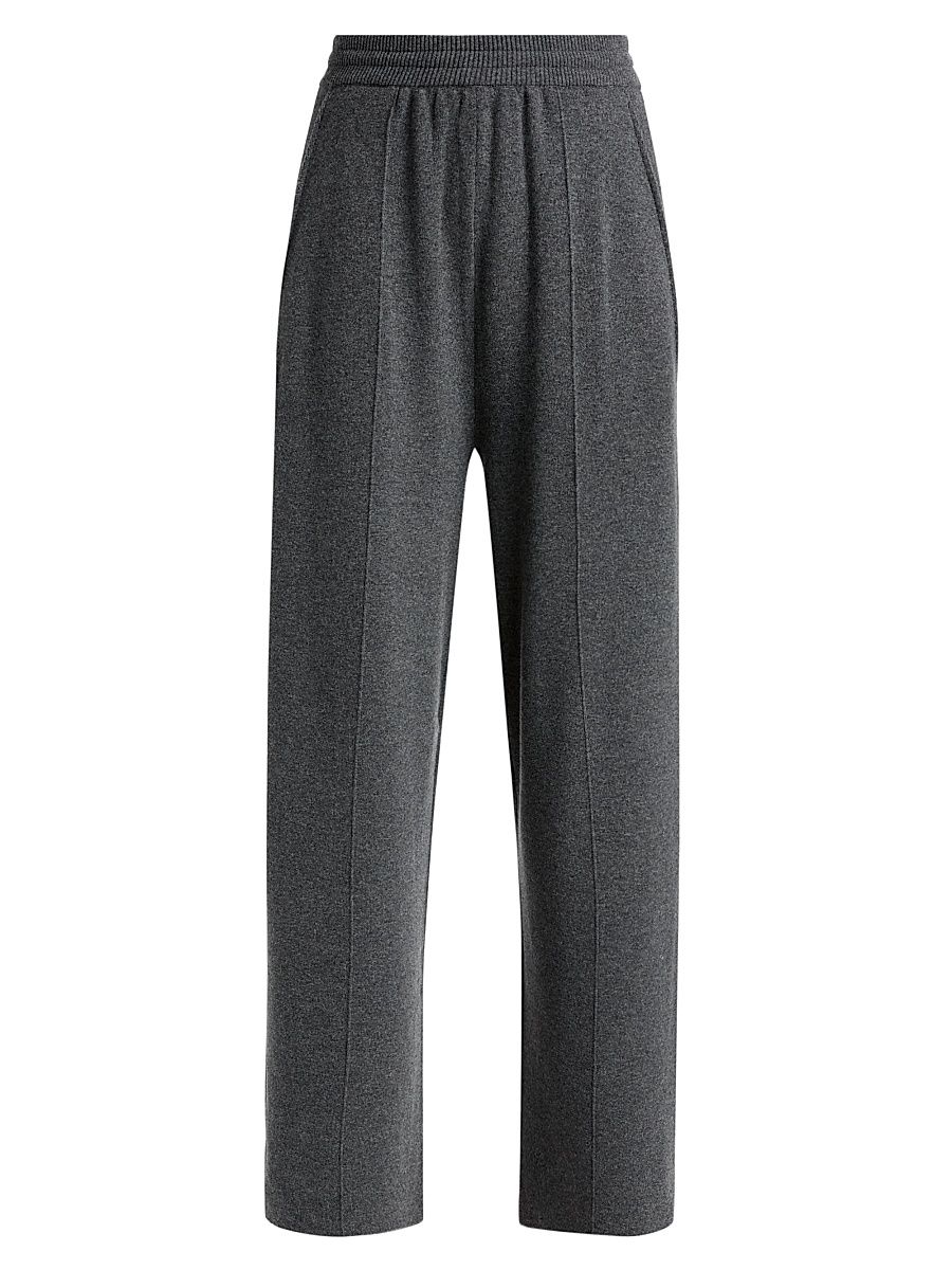 Women's Stretch-Wool-Cashmere Relaxed Trousers - Dove - Size XS