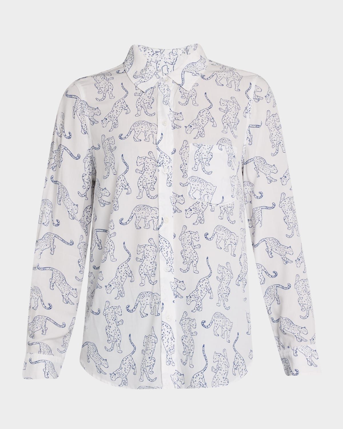 Kathryn Jaguar Button-Front Blouse