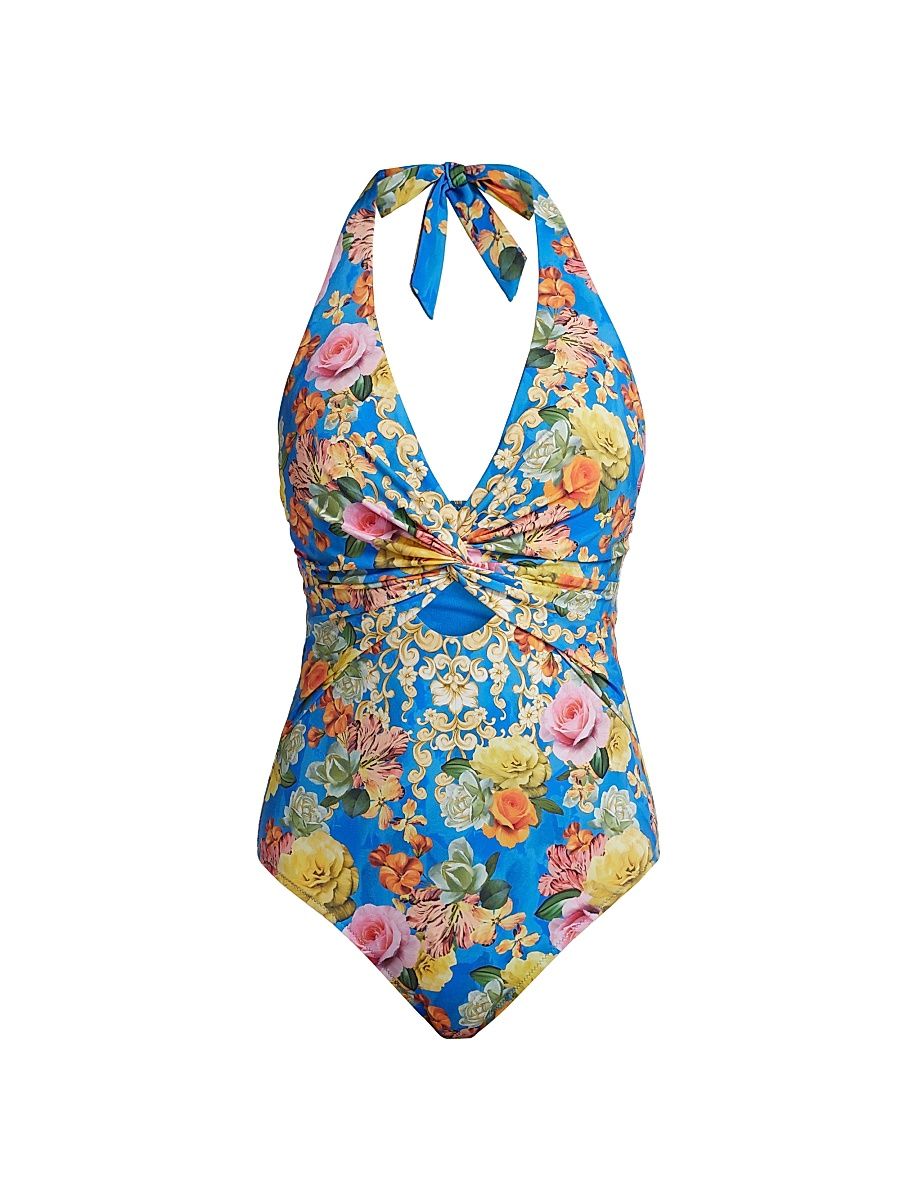 Women's Pauline Twist Halterneck One-Piece Swimsuit - Pauline - Size Large