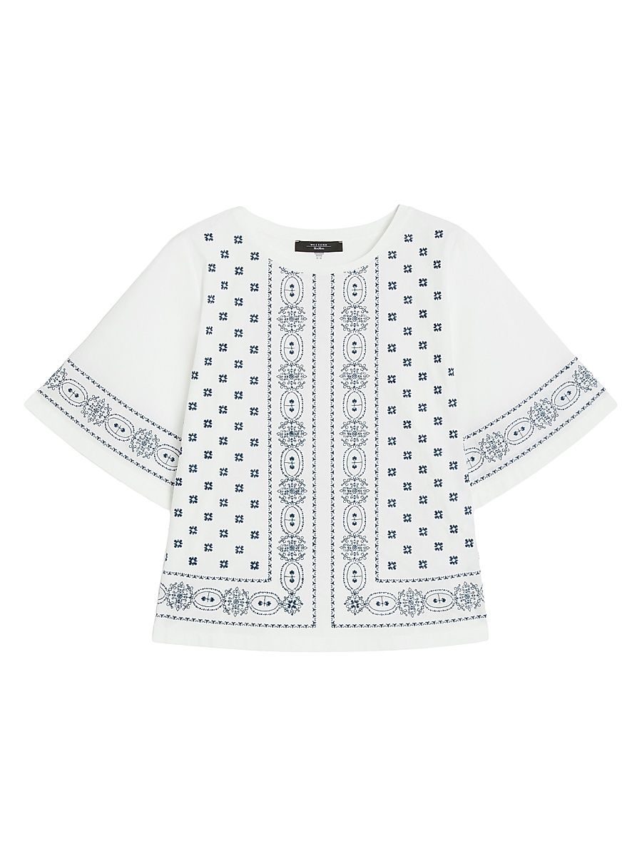 Women's Cotton Poplin Top - White - Size Large