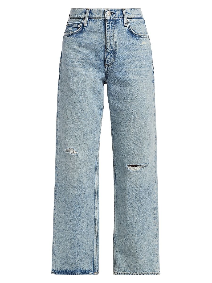 Women's Shea High-Rise Relaxed Straight Jeans - Calypso Holes - Size 28
