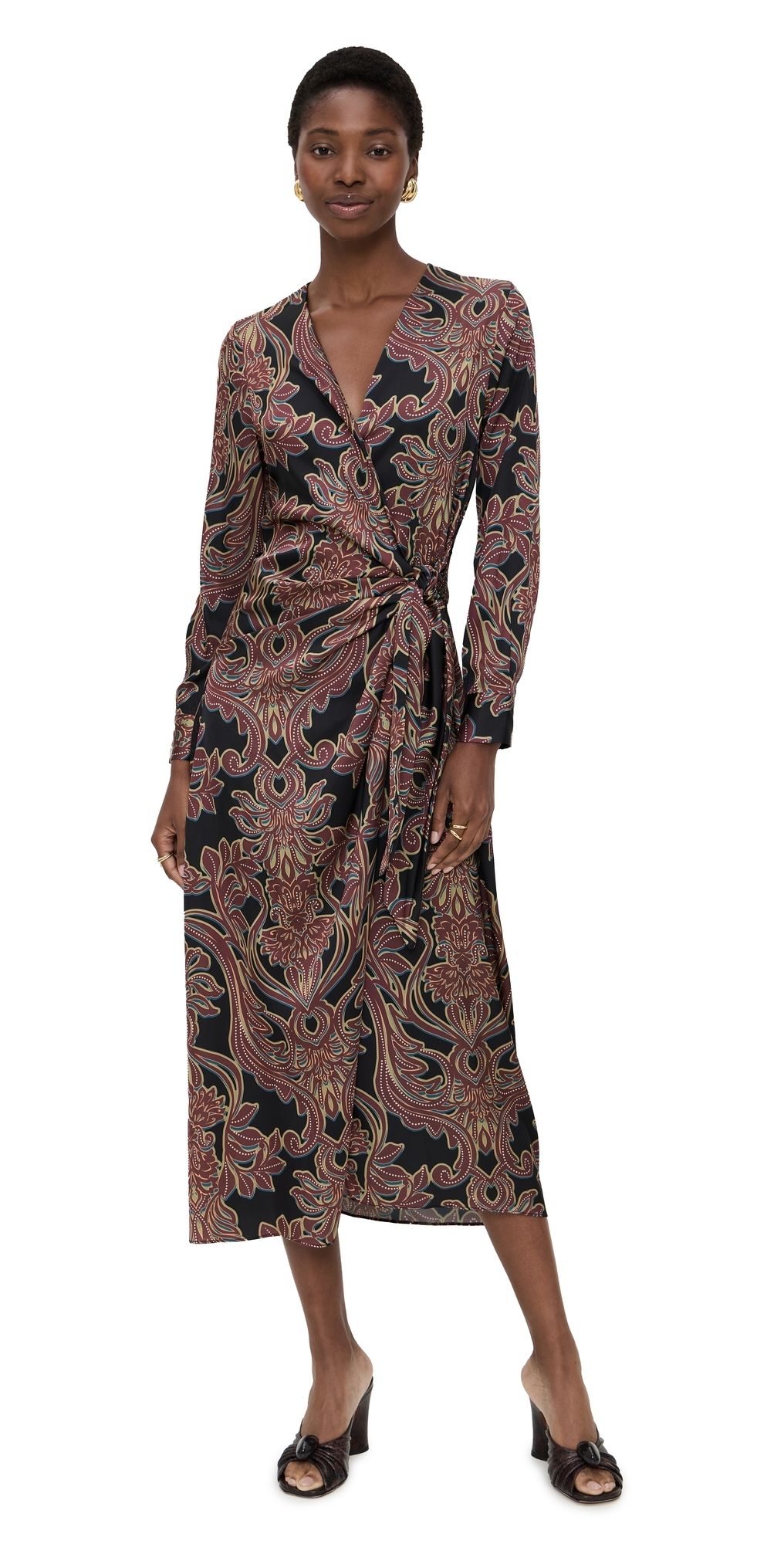 MISA Eliza Dress Studded Flora Satin XS