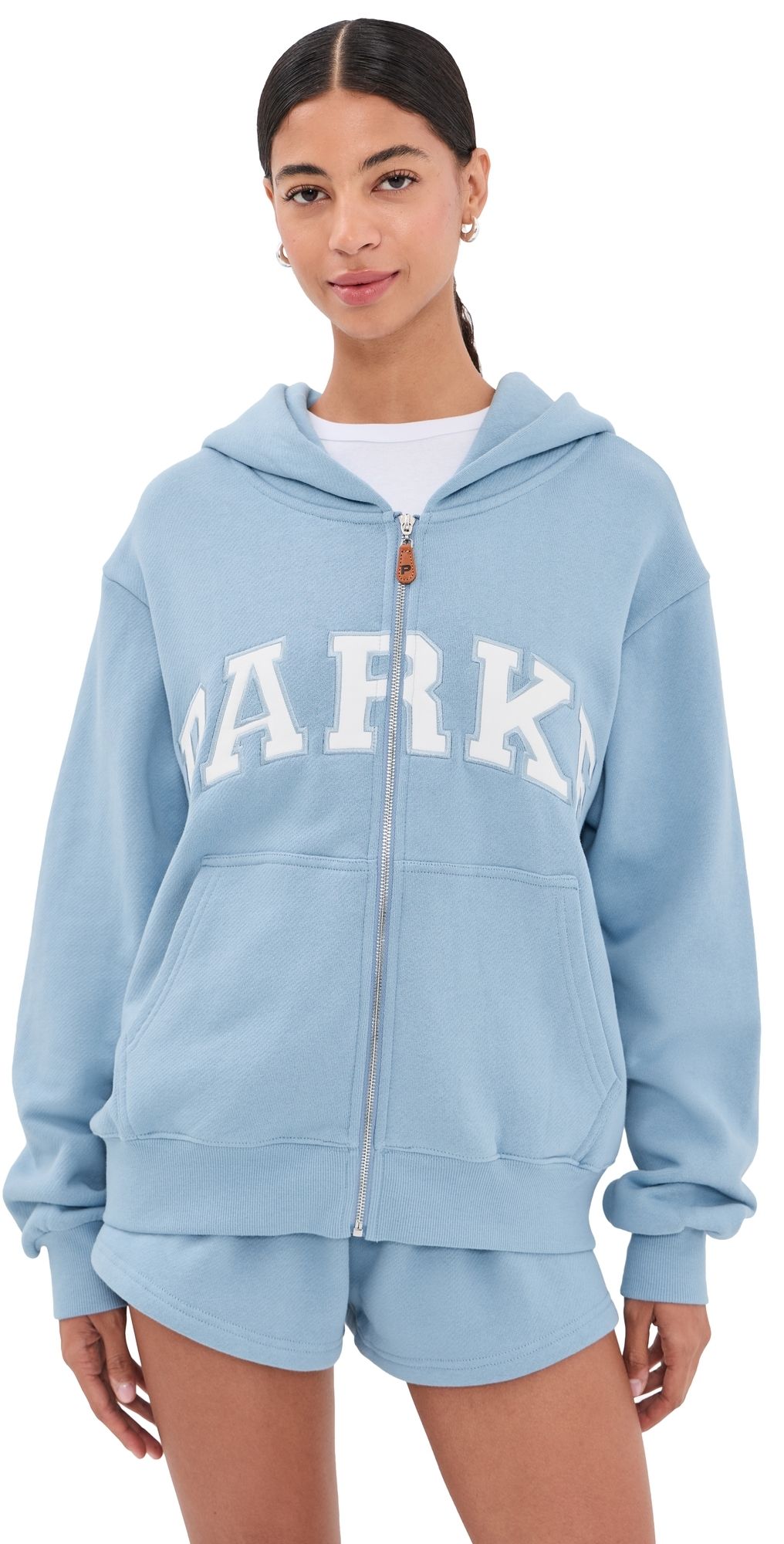 PARKE Zip-up Varsity Hoodie Sky L/XL