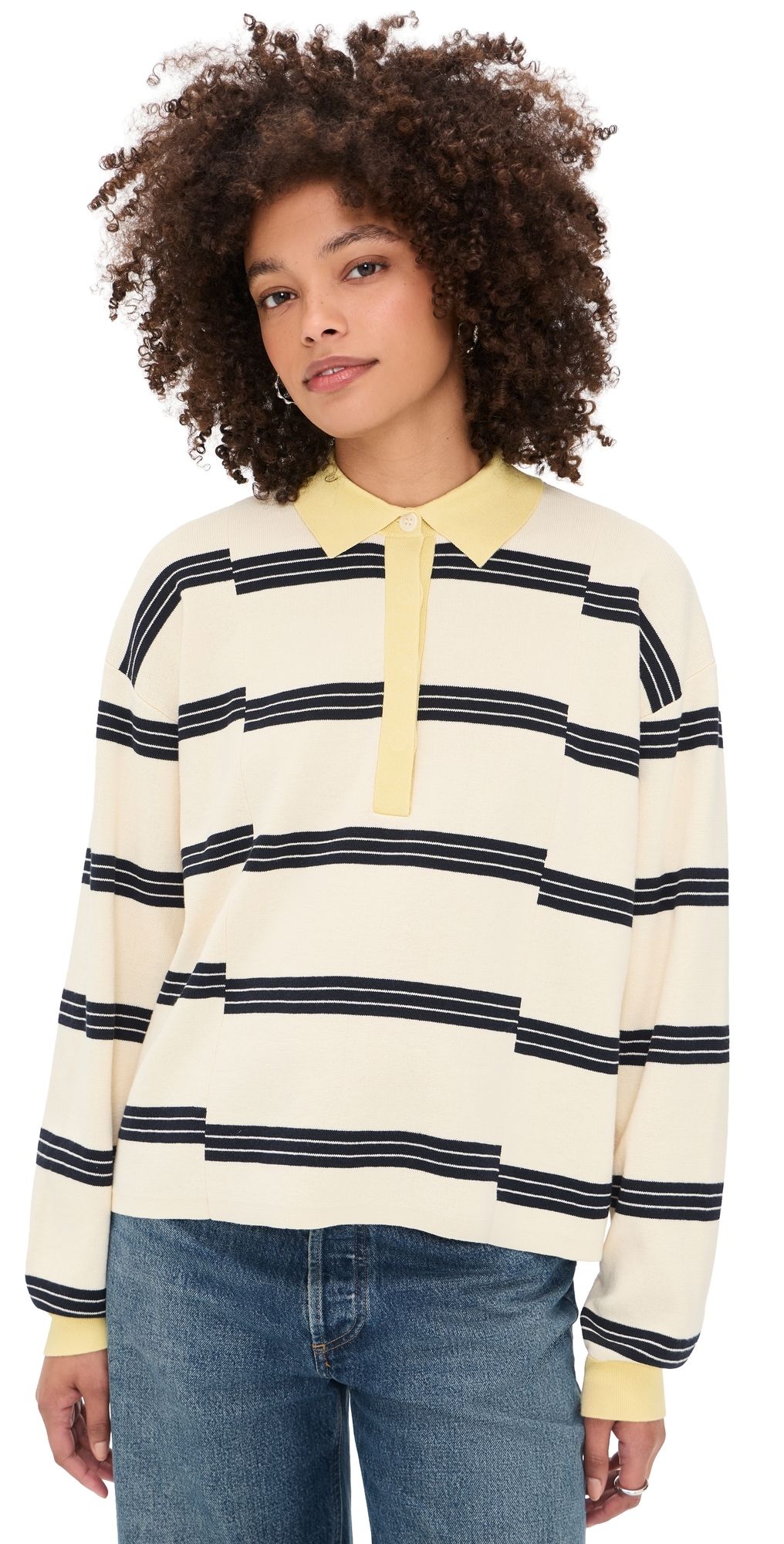 B Sides Rugby Polo White/Navy M