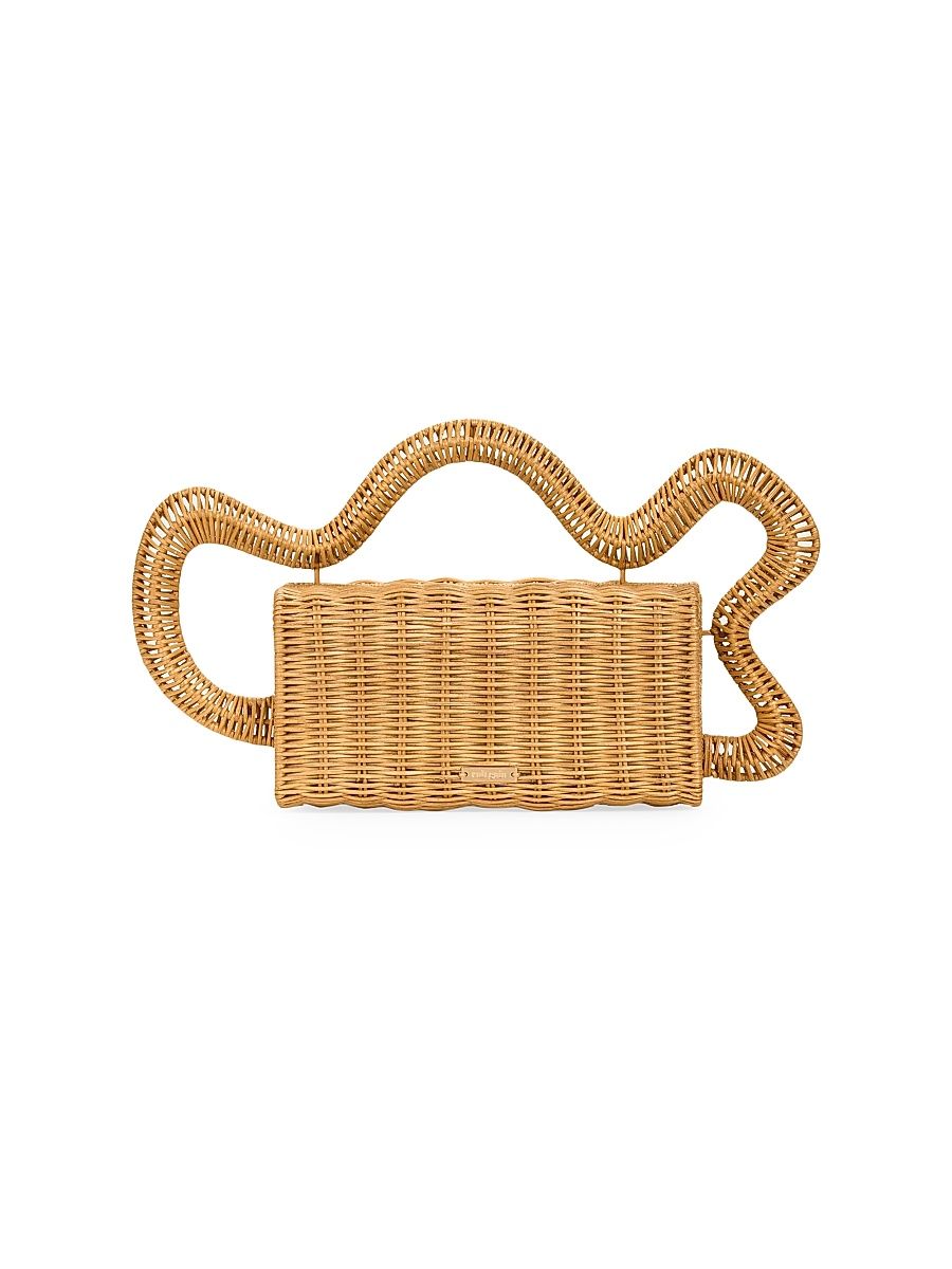 Women's Elsa Rattan Clutch - Natural