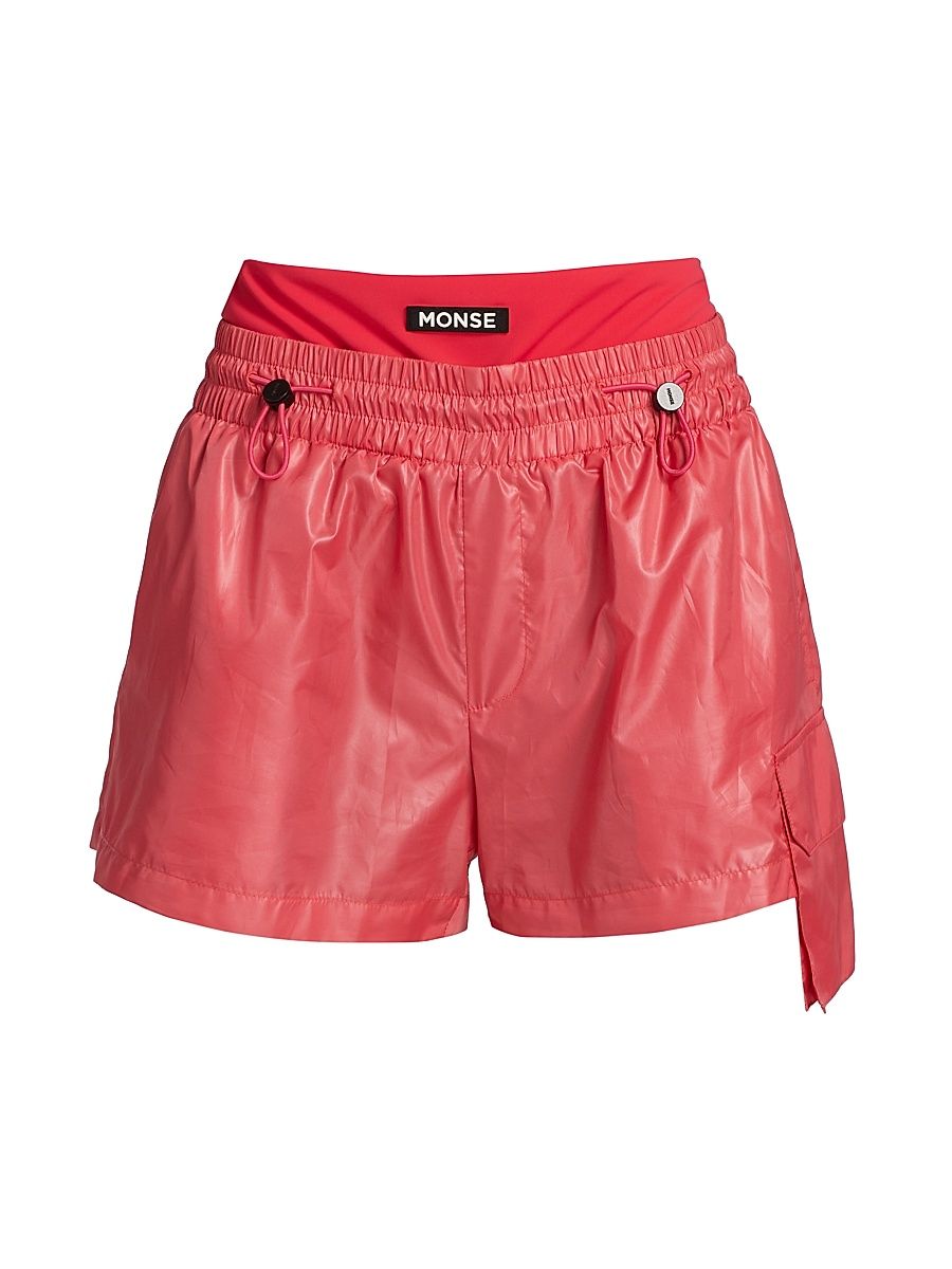 Women's Layered Toggle Shorts - Deep Pink - Size XL