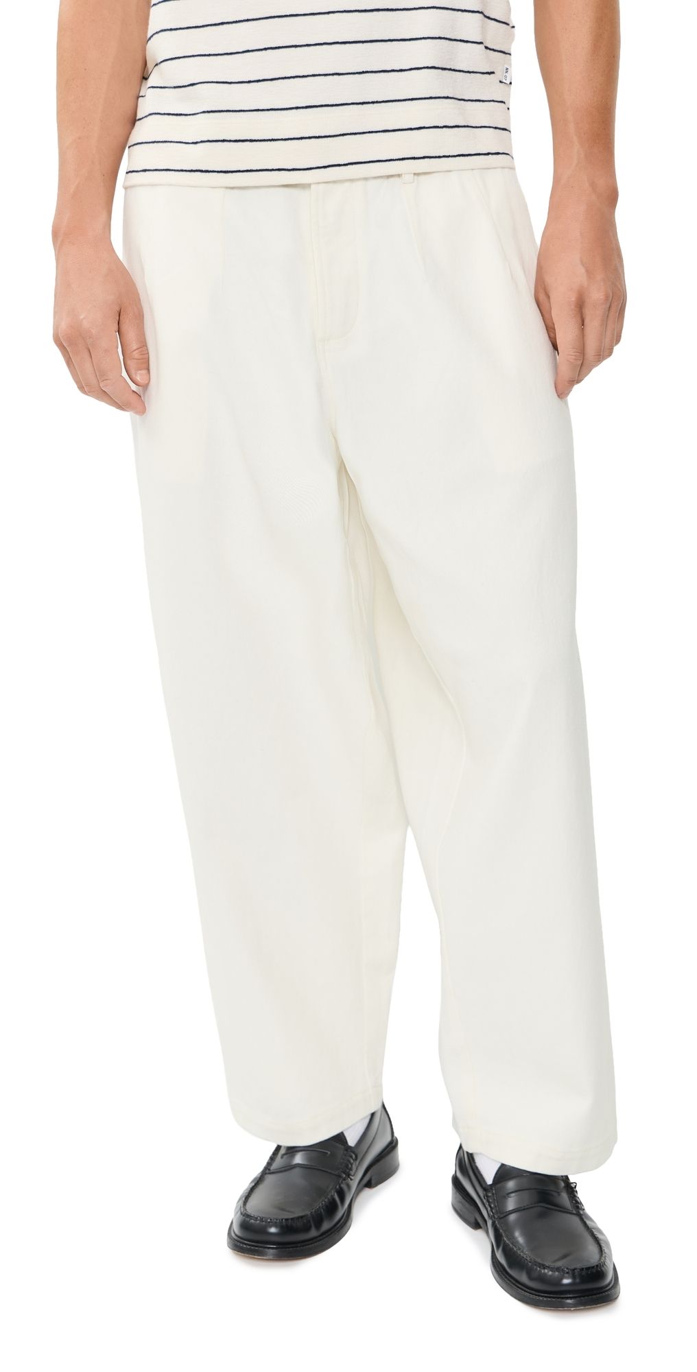 Universal Works Dutch Slub Drill Wide Leg Pants Ecru 36